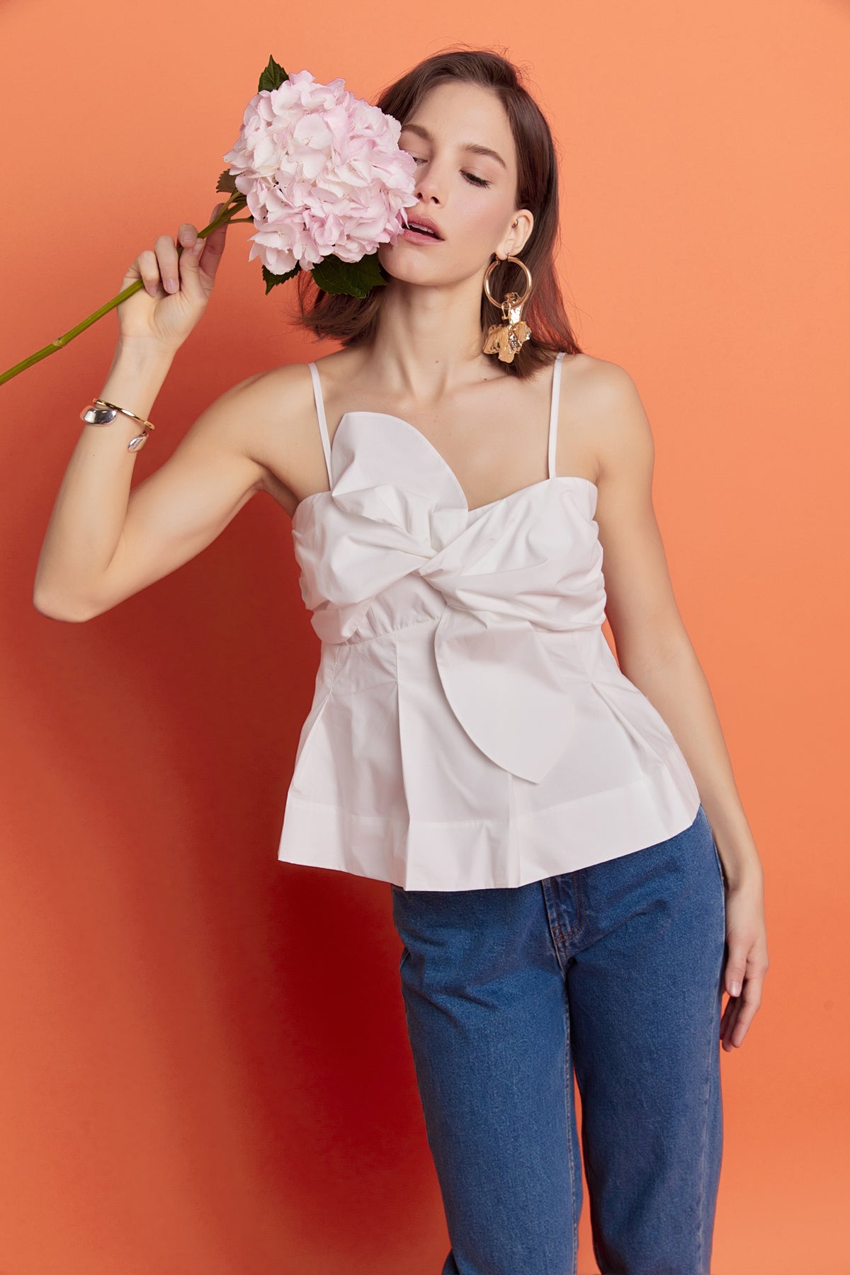 ENGLISH FACTORY - Tie Sleeveless Peplum Top - TOPS available at Objectrare