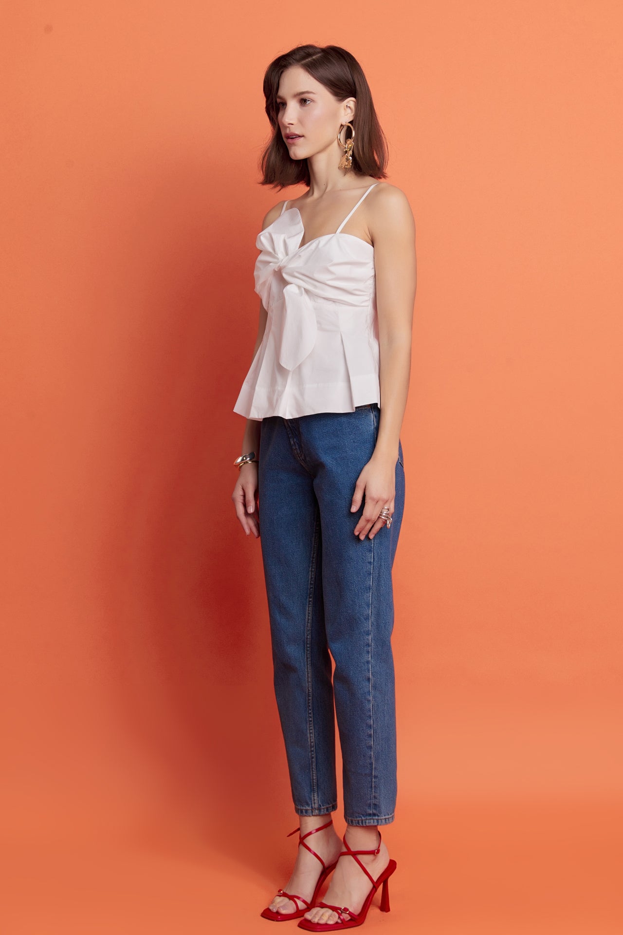 ENGLISH FACTORY - Tie Sleeveless Peplum Top - TOPS available at Objectrare