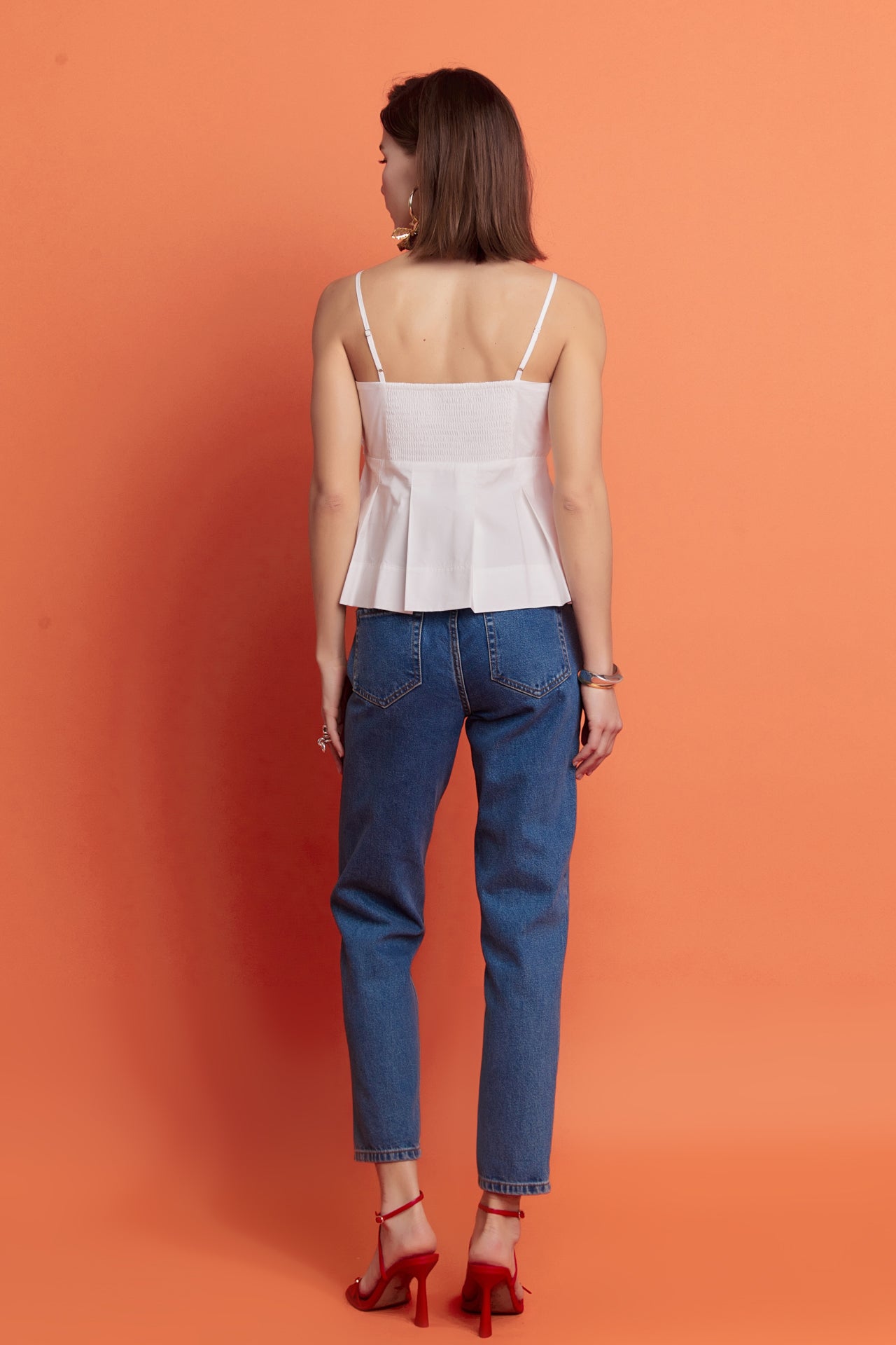 ENGLISH FACTORY - Tie Sleeveless Peplum Top - TOPS available at Objectrare