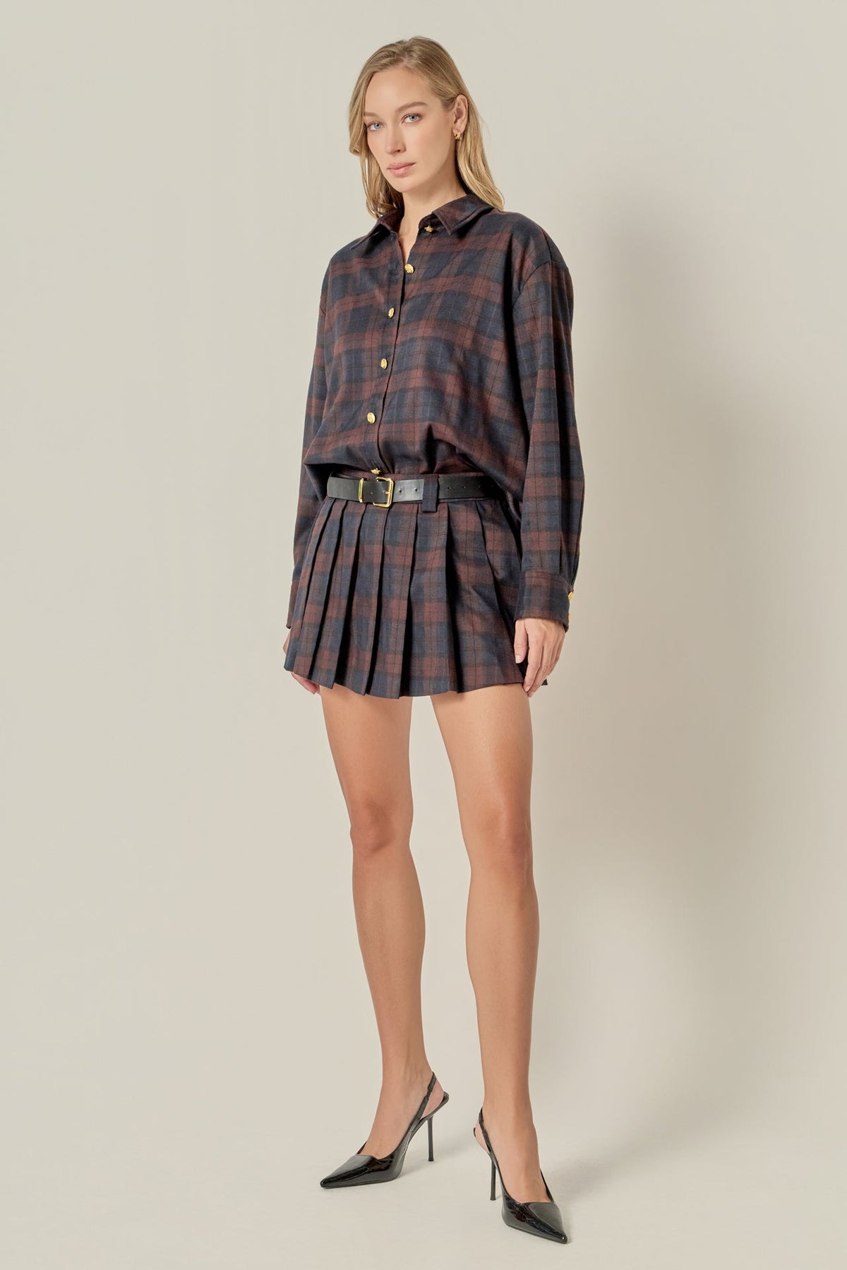 ENGLISH FACTORY - Pleated Mini Skort - SKORTS available at Objectrare