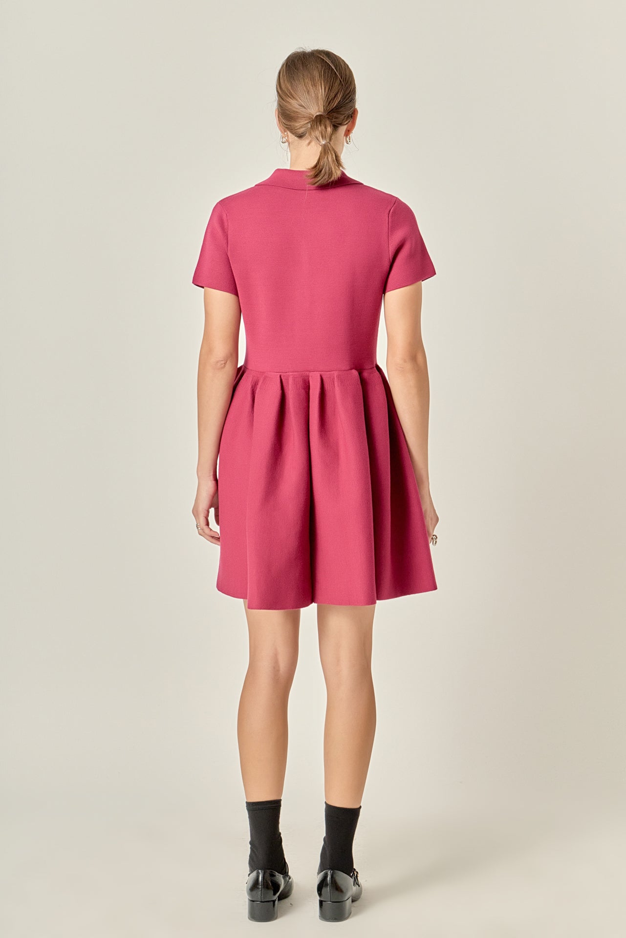 Heart Button Knit Mini Dress