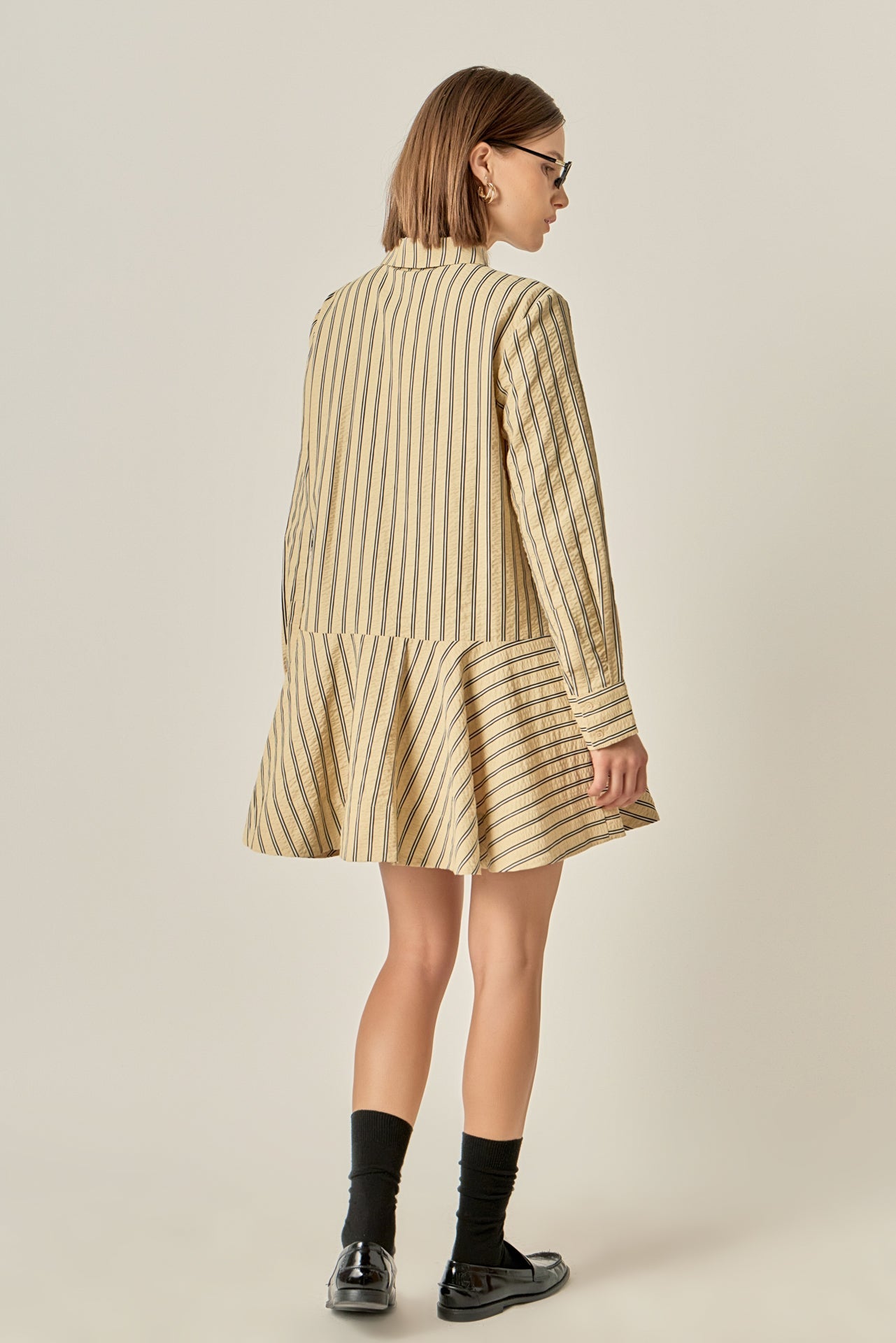 Collar Flare Skirt Dress