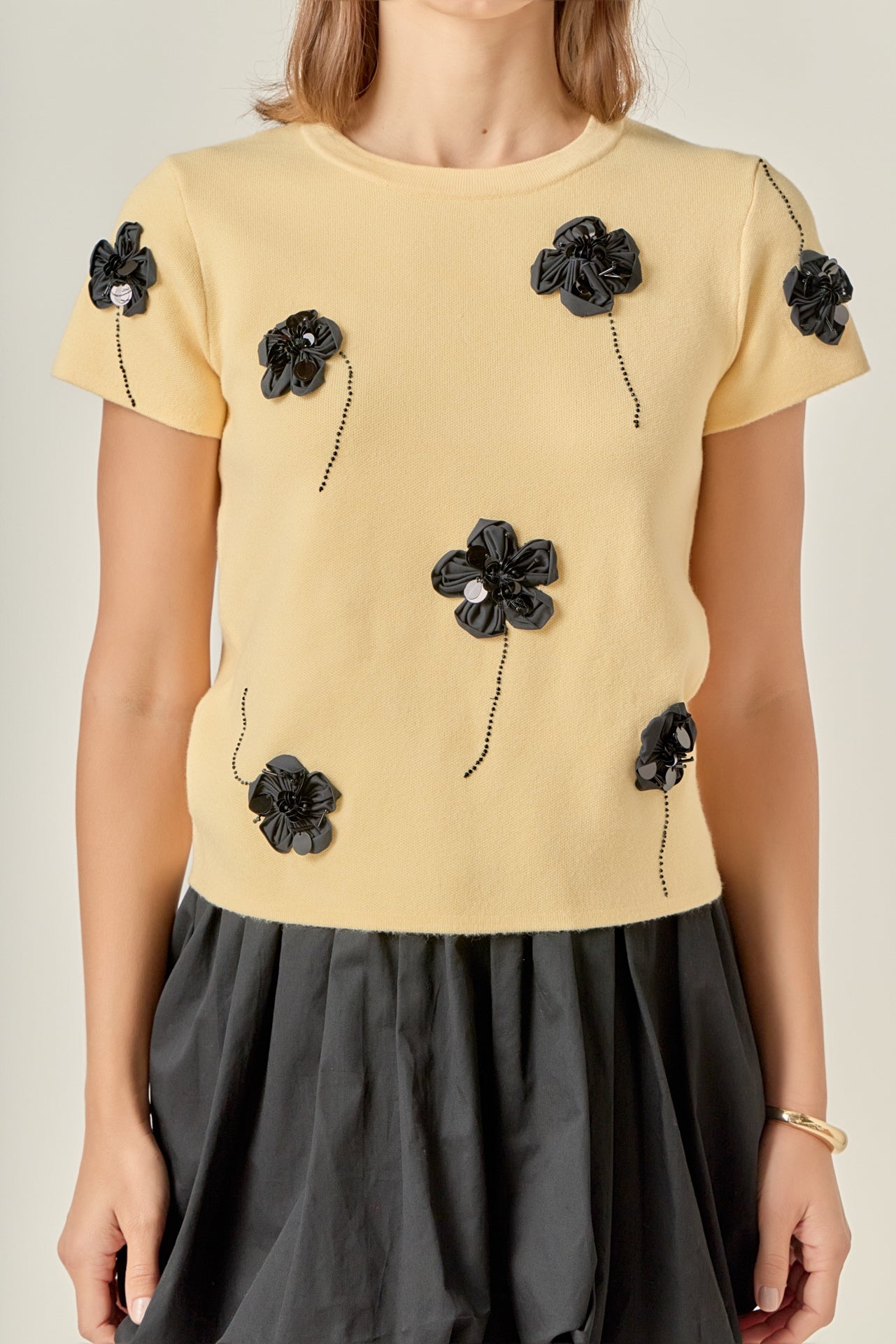 3D Flower Knit Top