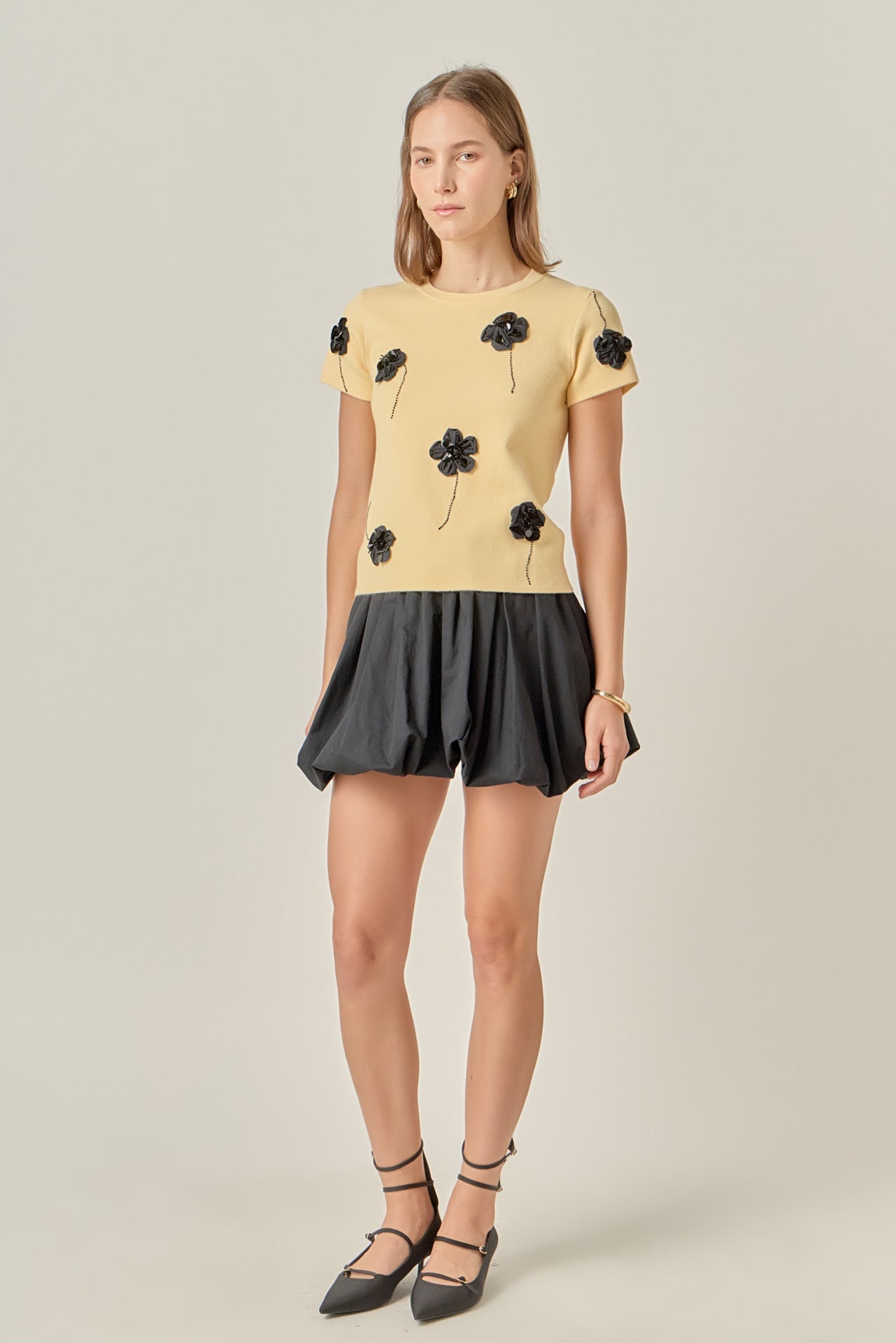3D Flower Knit Top