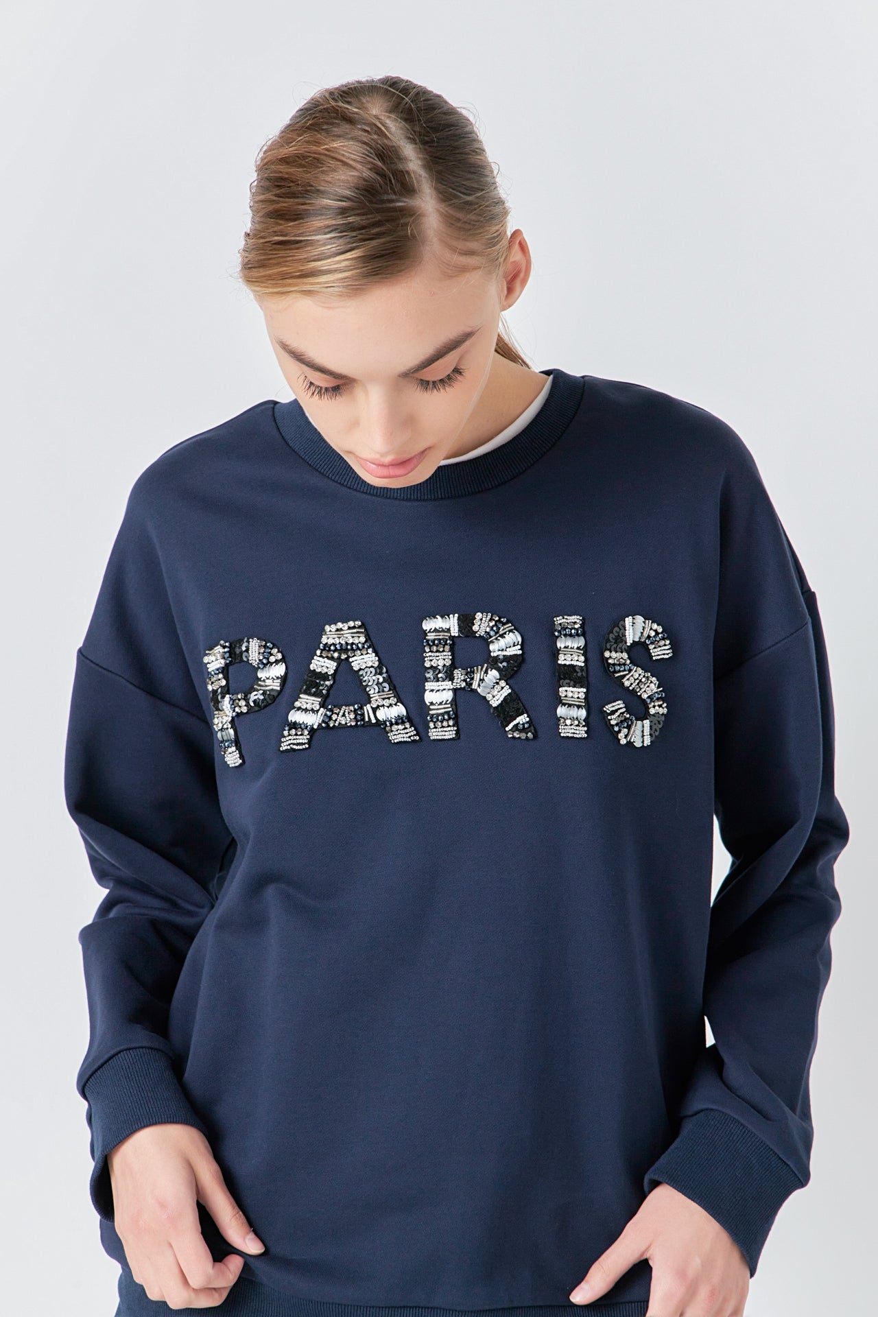GREY LAB - Sequin Letter Sweatshirt - HOODIES & SWEATSHIRTS available at Objectrare