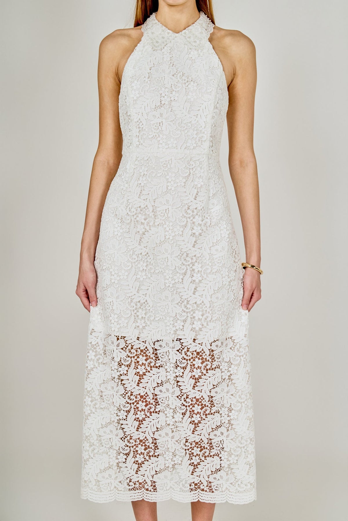 Lace Halter Midi Dress