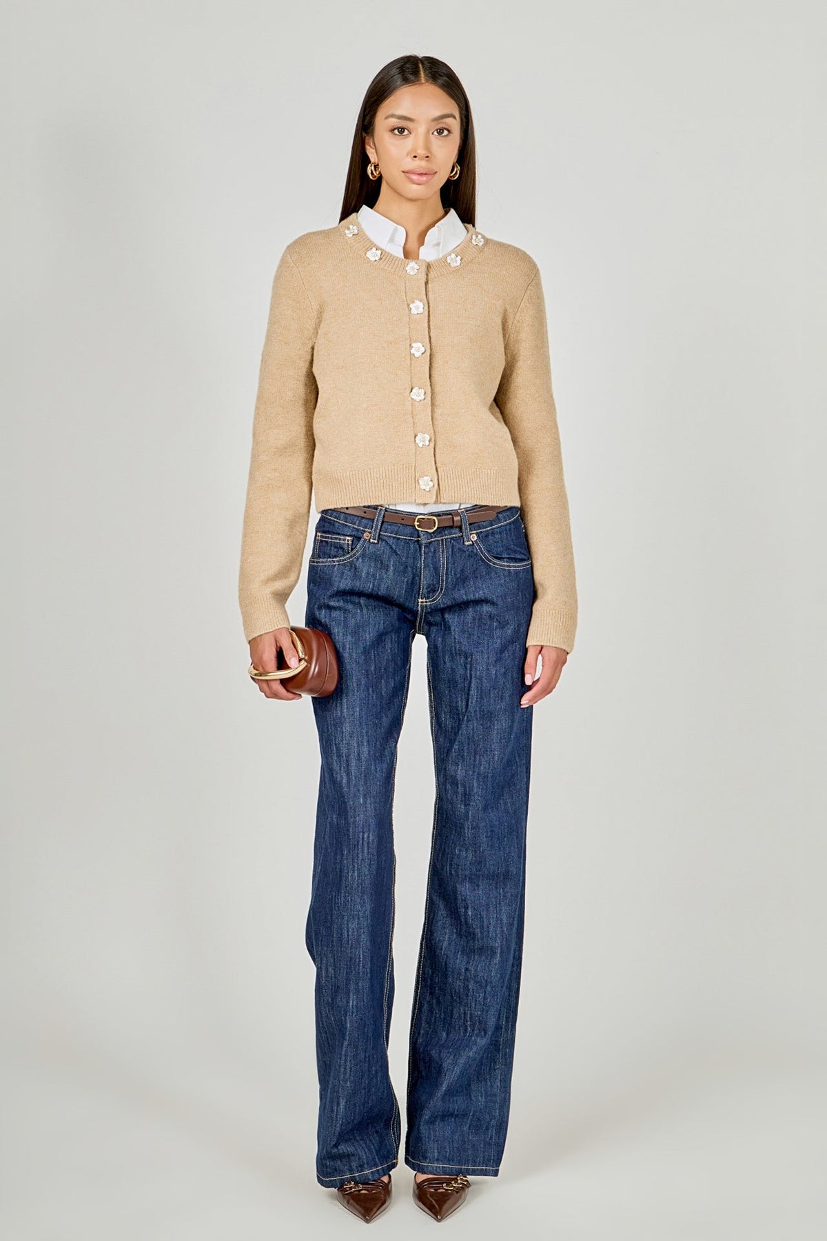 Floral Button Knit Cardigan