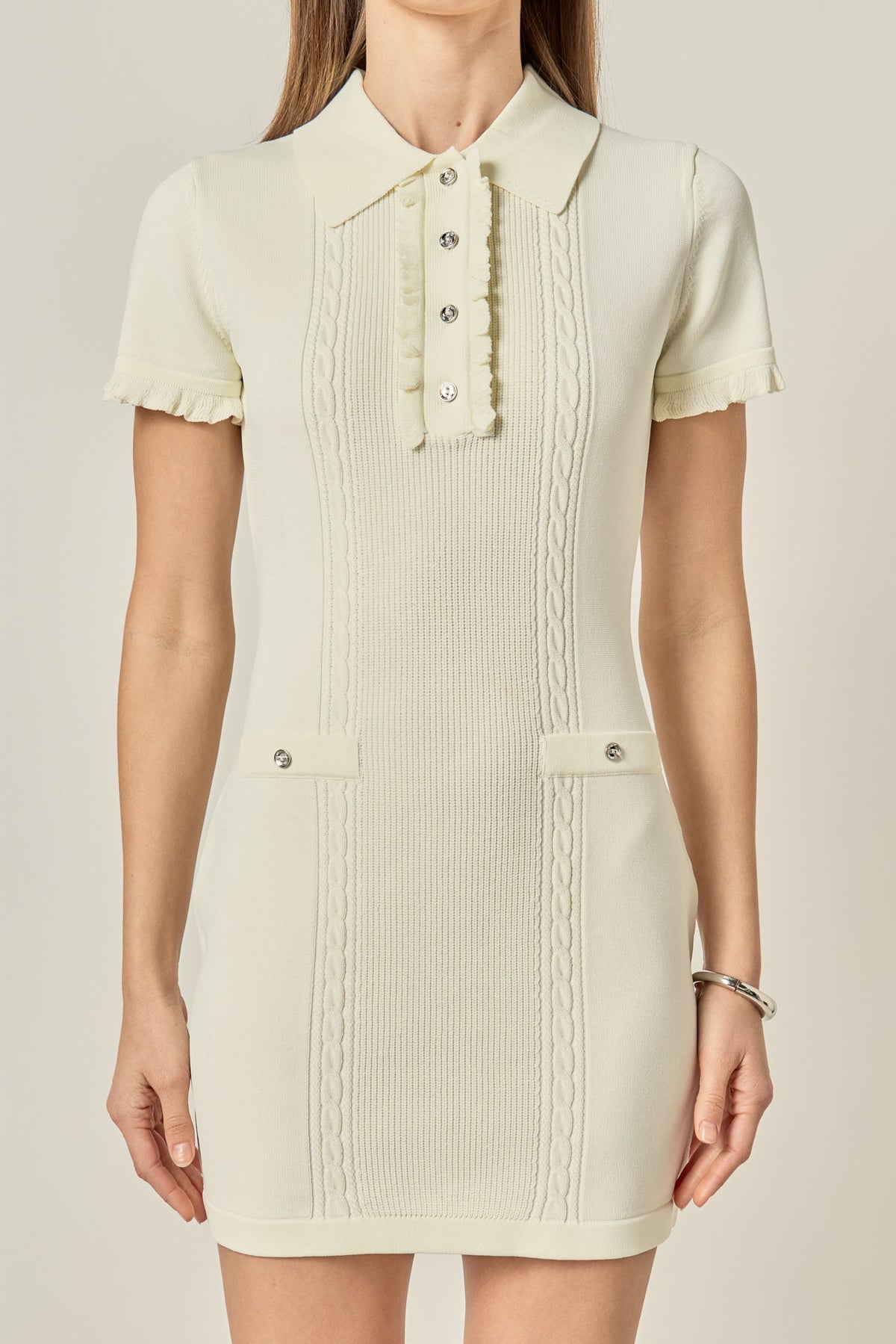 Ruffle Trim Polo Mini Dress