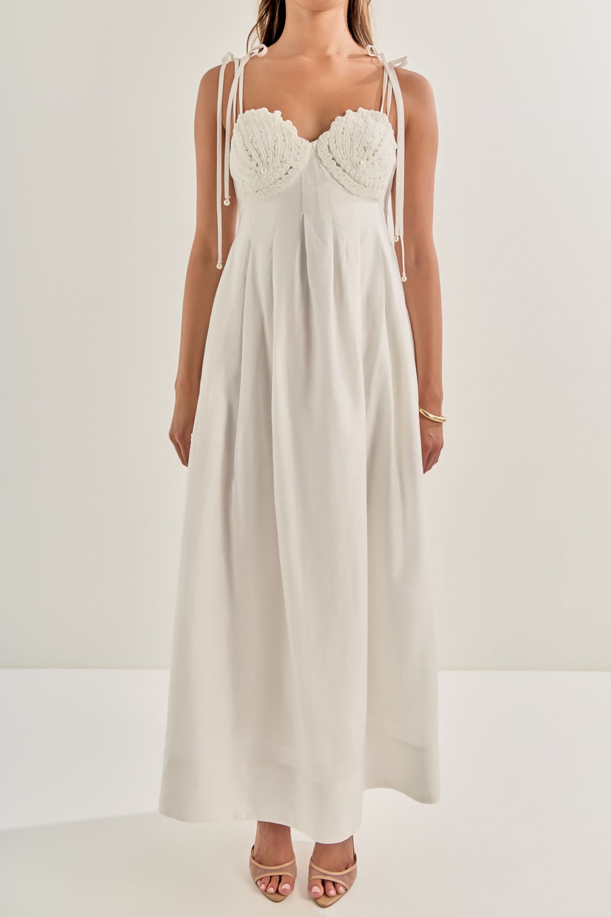 ENGLISH FACTORY - Pearl Seashell Maxi Dress - DRESSES available at Objectrare