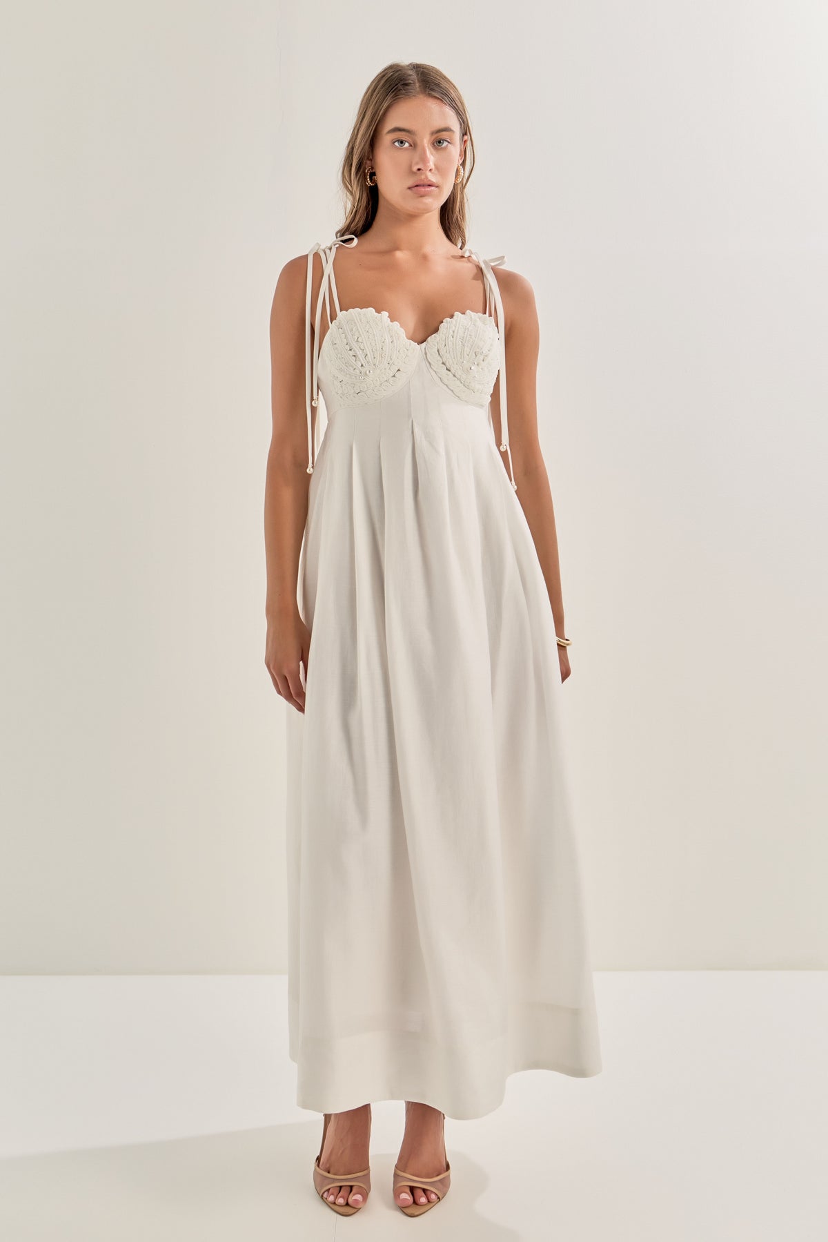 ENGLISH FACTORY - Pearl Seashell Maxi Dress - DRESSES available at Objectrare