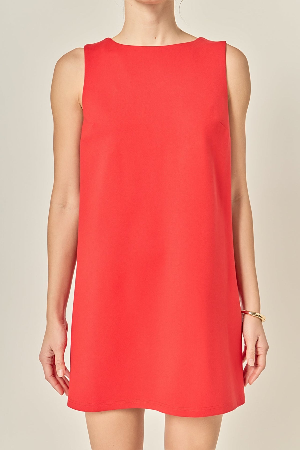 Bow Detailed Sleeveless Stretchy Dress