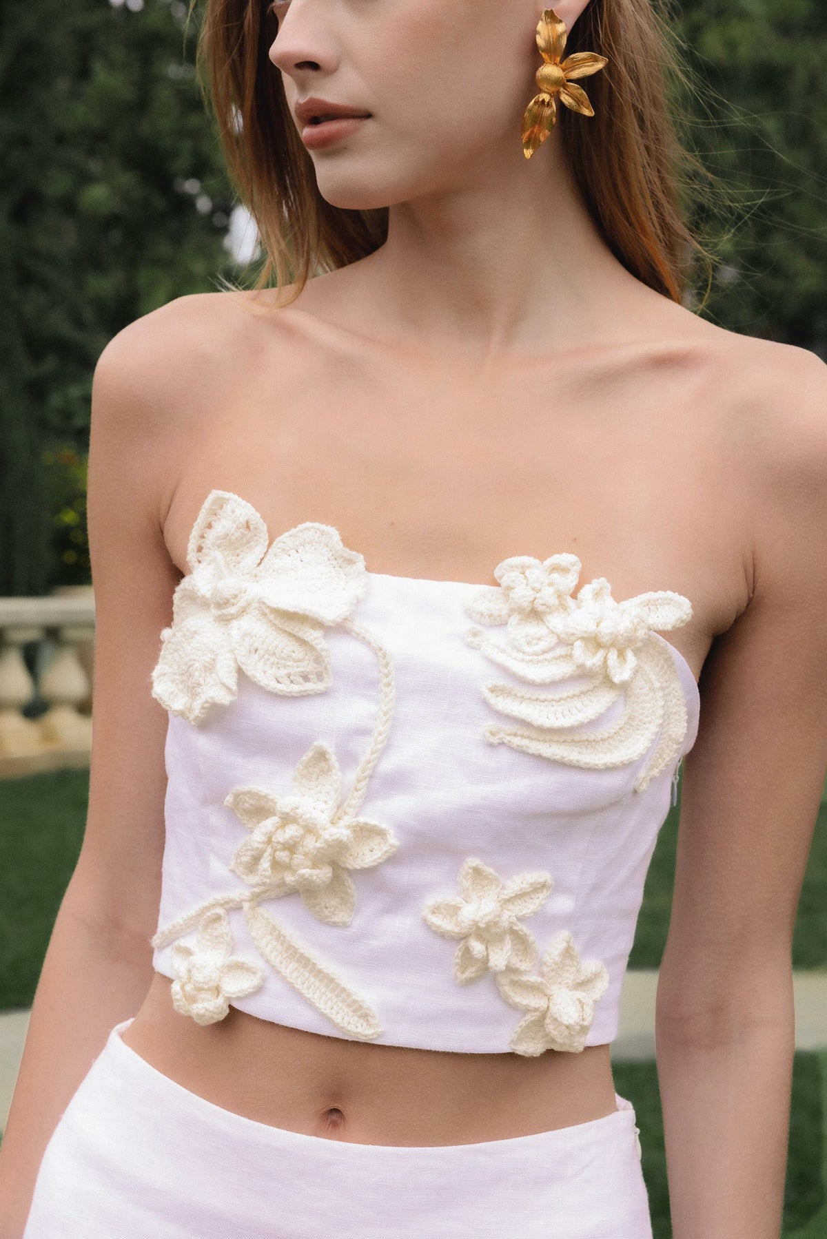 ENDLESS ROSE - Crochet Flower Bandeau Top - TOPS available at Objectrare