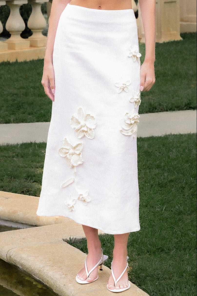 ENDLESS ROSE - Crochet Flower Maxi Skirt - SKIRTS available at Objectrare