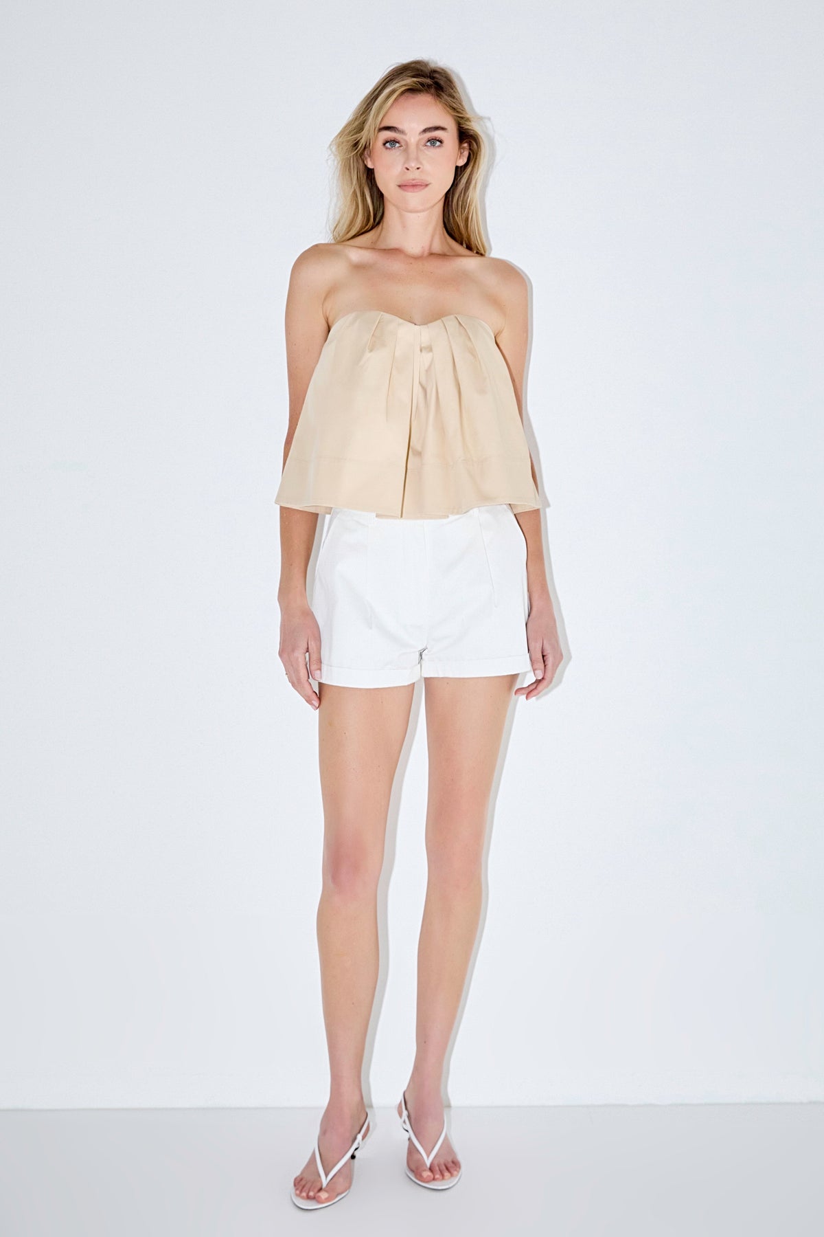 ENDLESS ROSE - Strapless Pintuck Detail Top - TOPS available at Objectrare