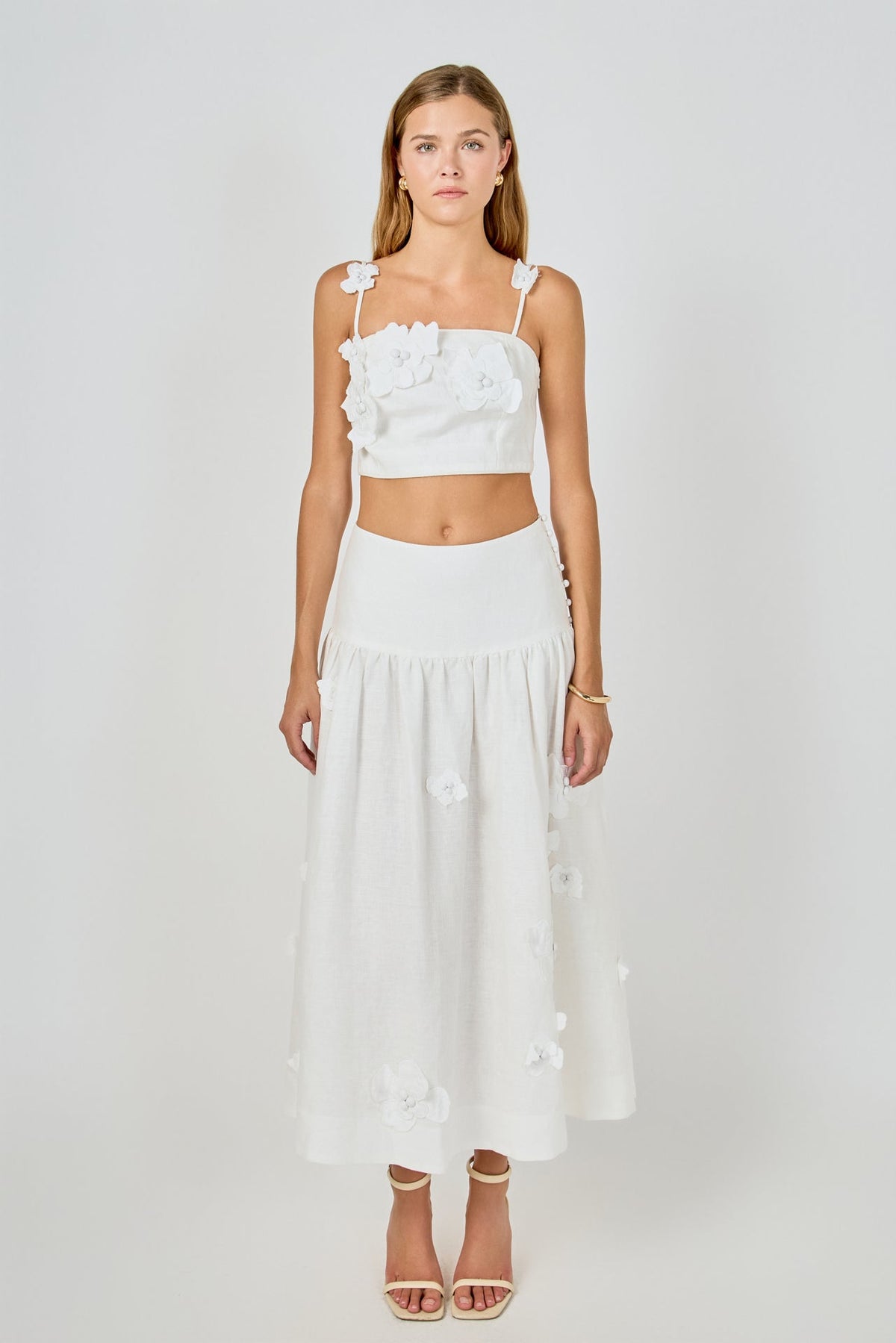 ENDLESS ROSE - 3D Floral Detail Sleeveless Top - TOPS available at Objectrare