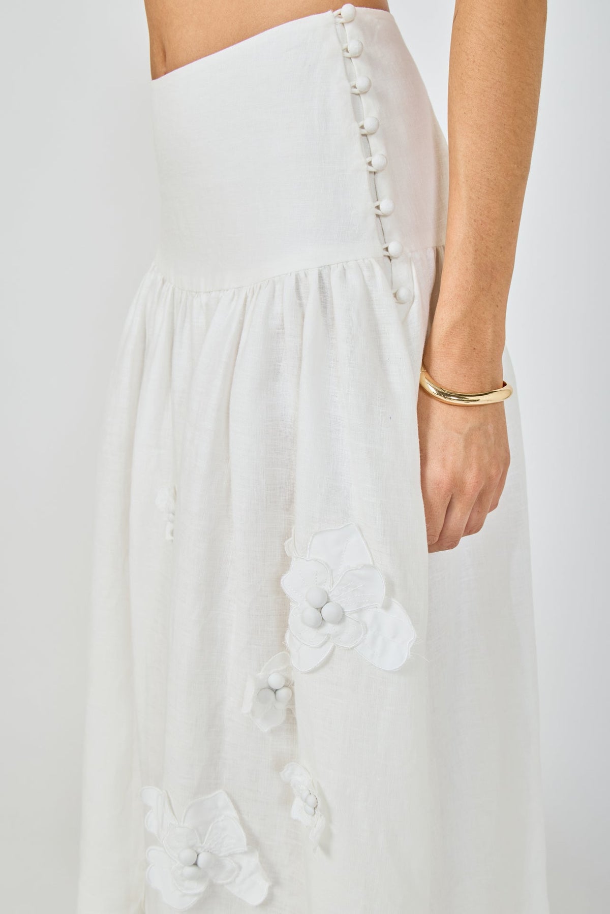 ENDLESS ROSE - 3D Floral Detail Midi Skirt - SKIRTS available at Objectrare