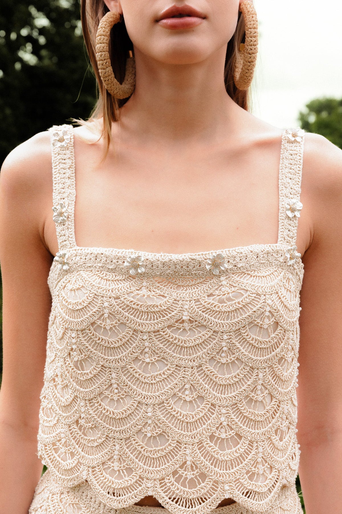 ENDLESS ROSE - Embellished Crochet Top - TOPS available at Objectrare