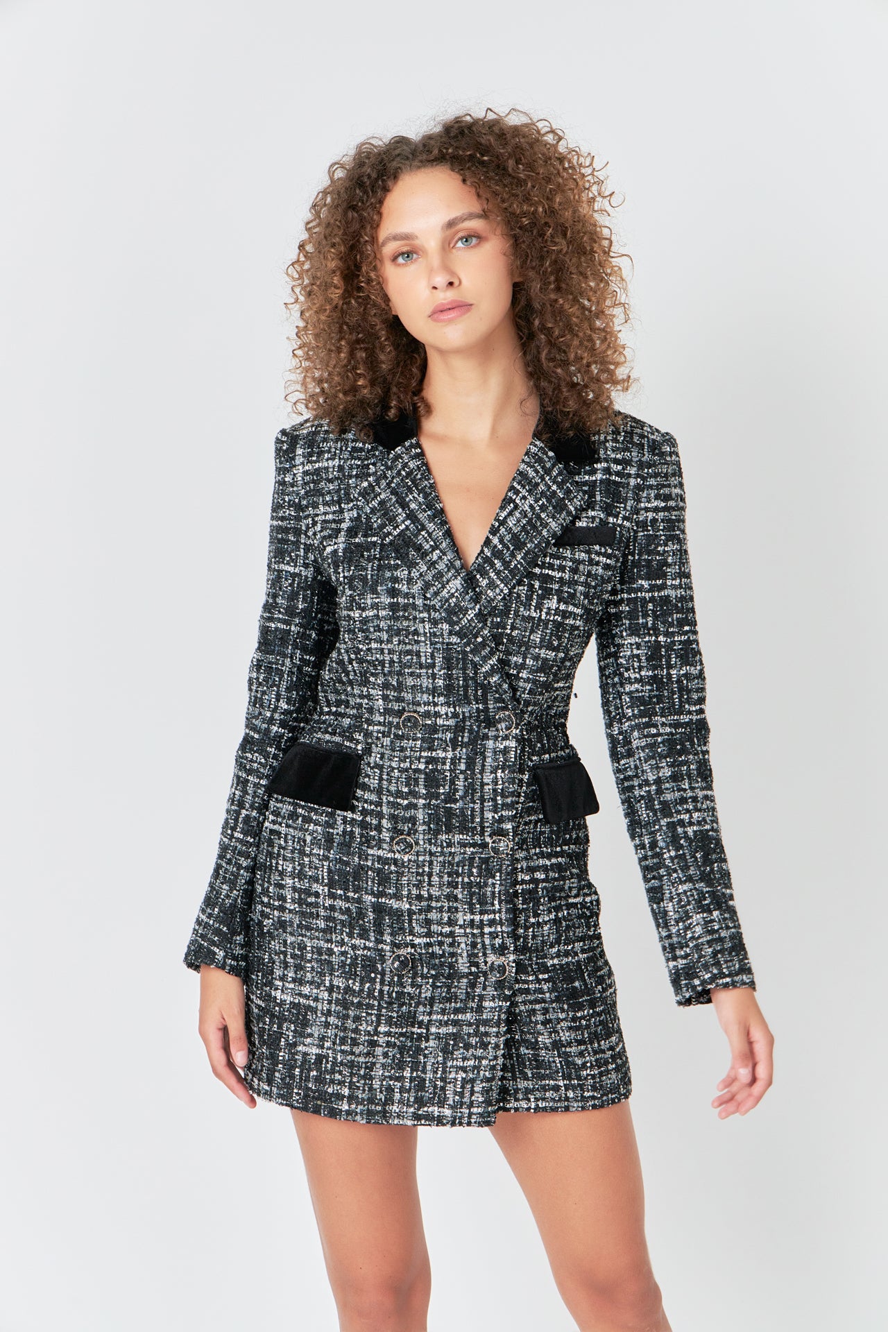 ENDLESS ROSE - Tweed Blazer Dress - DRESSES available at Objectrare