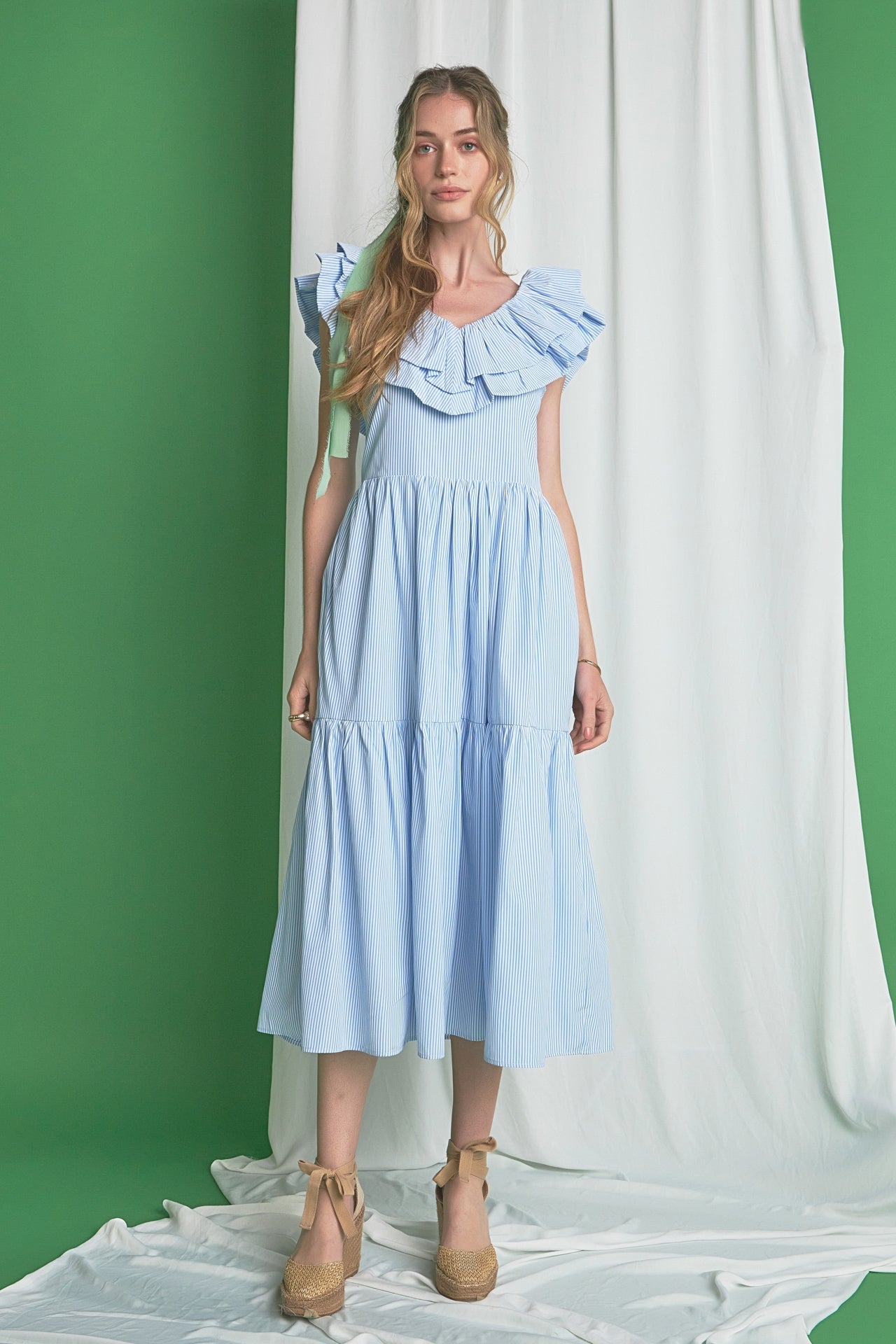 English Factory Women's Ruffle Maxi Dress - Powder Blue