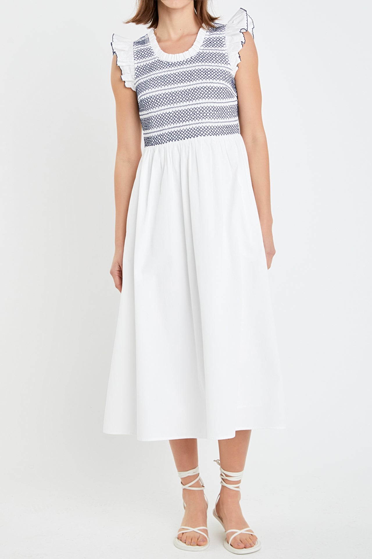 ENGLISH FACTORY - Smocked Midi Dress - DRESSES available at Objectrare