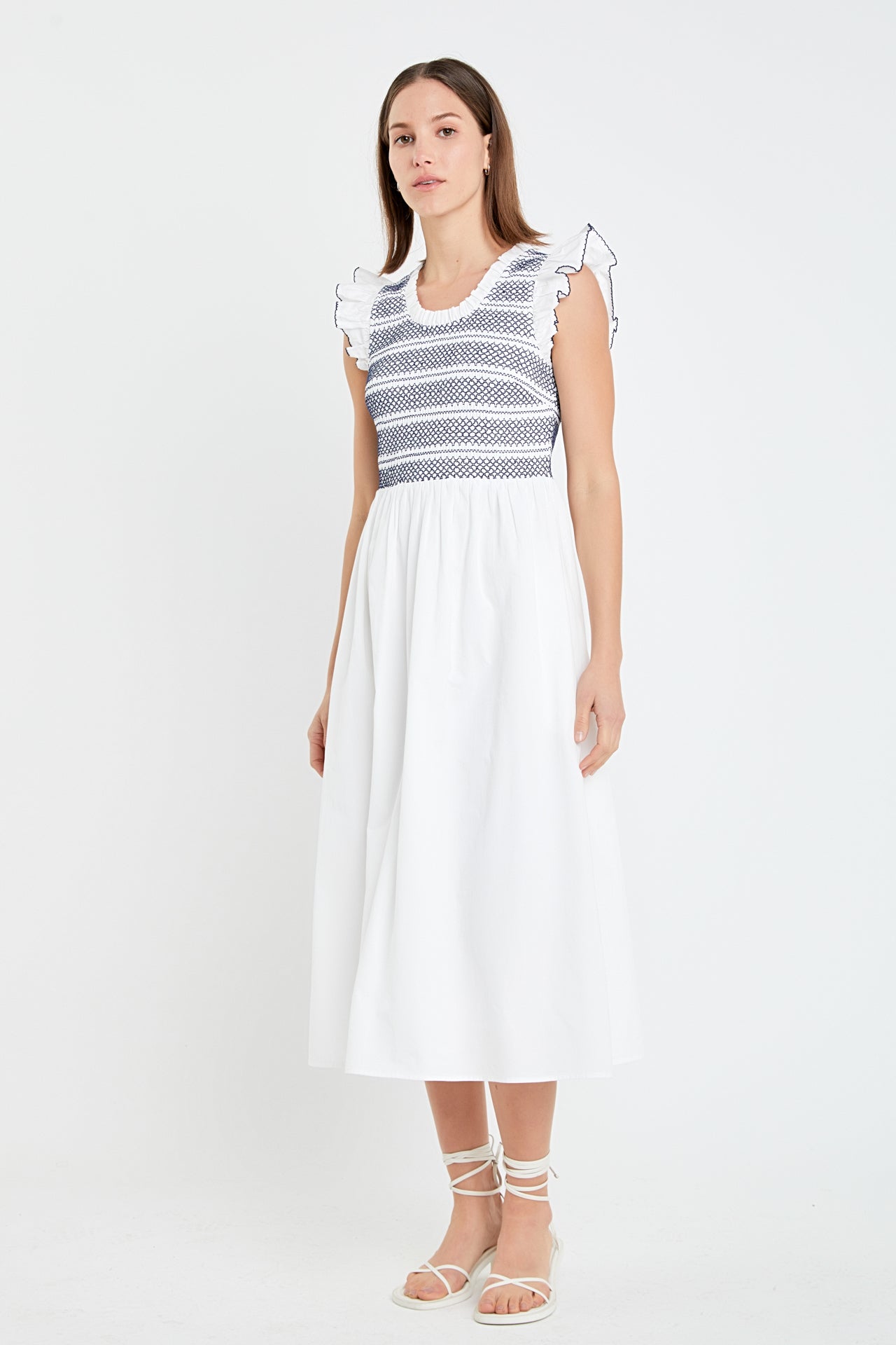 ENGLISH FACTORY - Smocked Midi Dress - DRESSES available at Objectrare