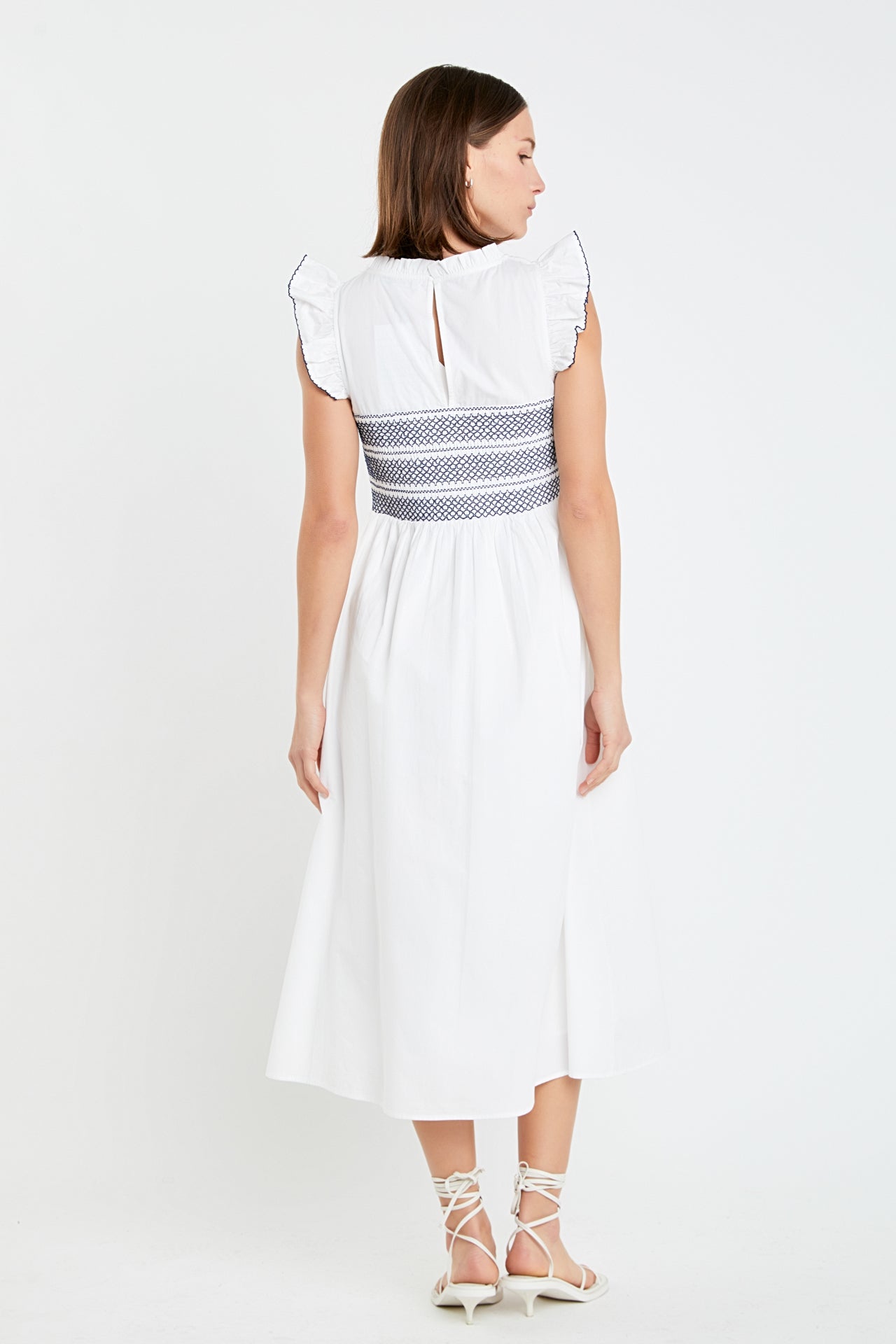 ENGLISH FACTORY - Smocked Midi Dress - DRESSES available at Objectrare