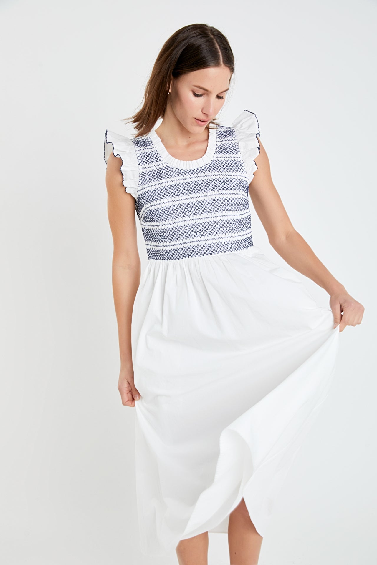 ENGLISH FACTORY - Smocked Midi Dress - DRESSES available at Objectrare