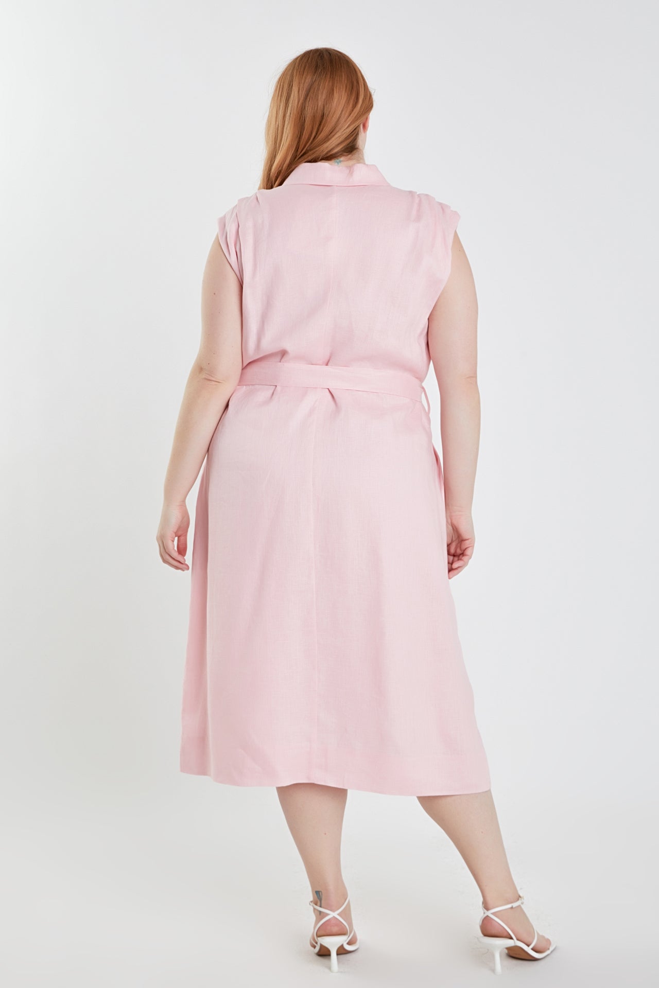 ENGLISH FACTORY - Plus Size Linen Shirt Midi Dress - DRESSES available at Objectrare