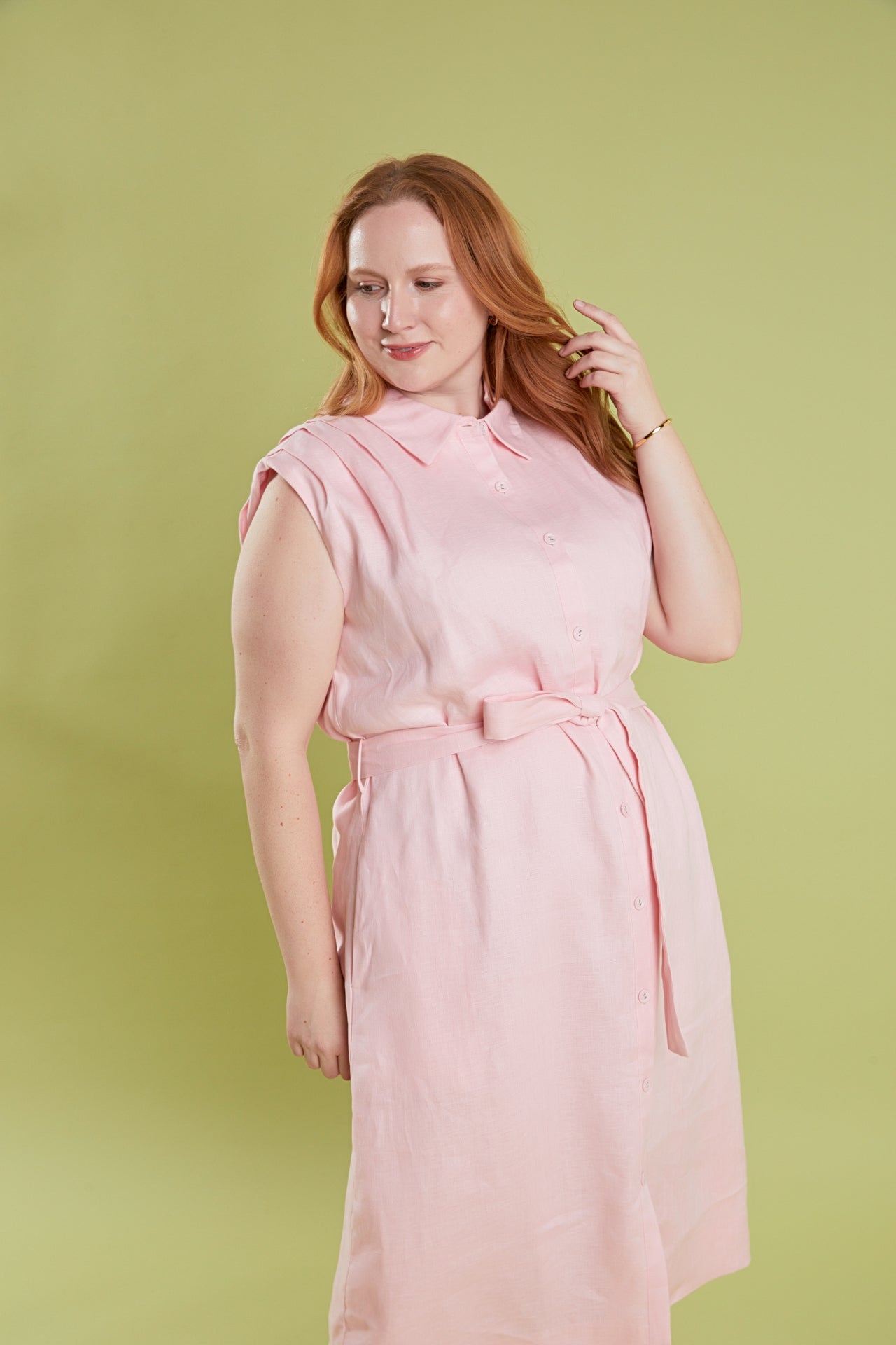 ENGLISH FACTORY - Plus Size Linen Shirt Midi Dress - DRESSES available at Objectrare