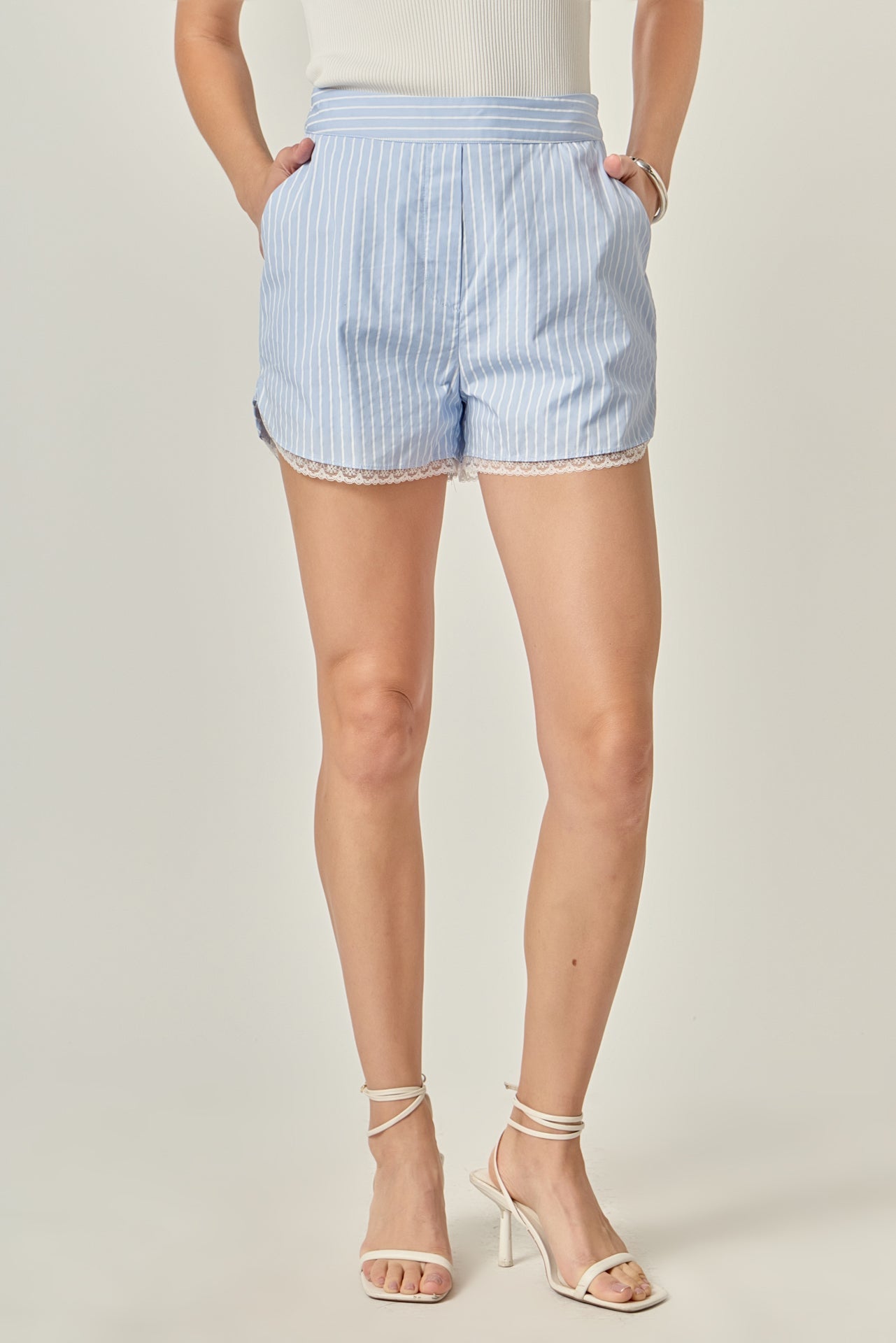 ENGLISH FACTORY - Striped Shorts - SHORTS available at Objectrare