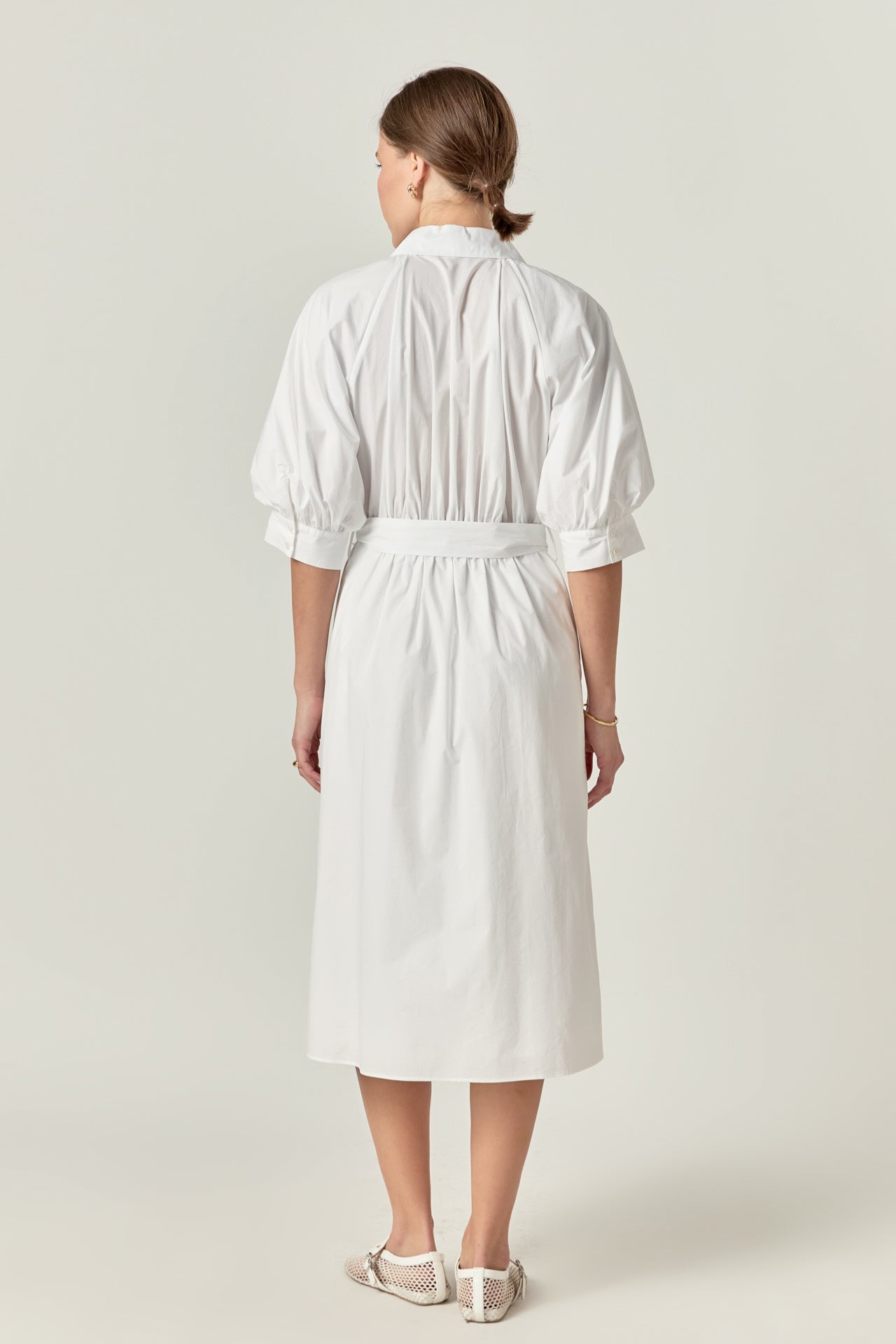 ENGLISH FACTORY - Shirring Short Sleeves Shirt Dress - DRESSES available at Objectrare