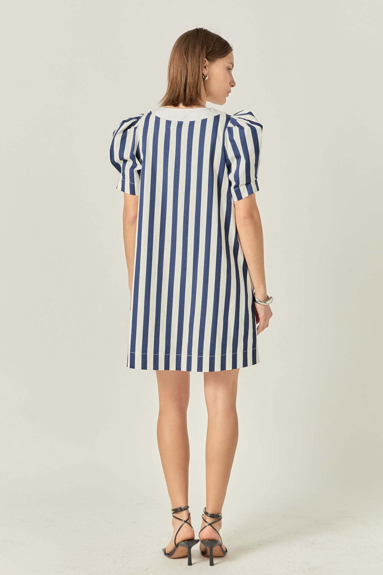 ENGLISH FACTORY - V-neck Puffy Sleeves Dress - DRESSES available at Objectrare