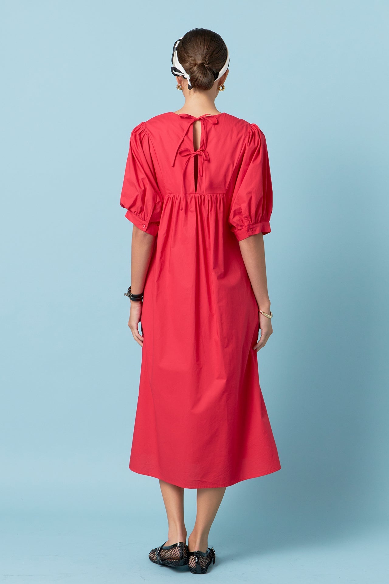 ENGLISH FACTORY - Back Bow Detail Midi Dress - DRESSES available at Objectrare