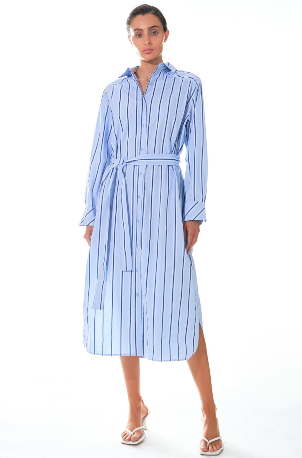 GREY LAB - Striped Maxi Shirt Dress - DRESSES available at Objectrare