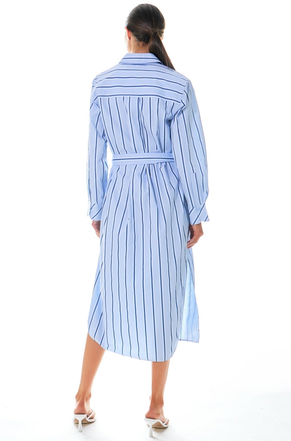 GREY LAB - Striped Maxi Shirt Dress - DRESSES available at Objectrare