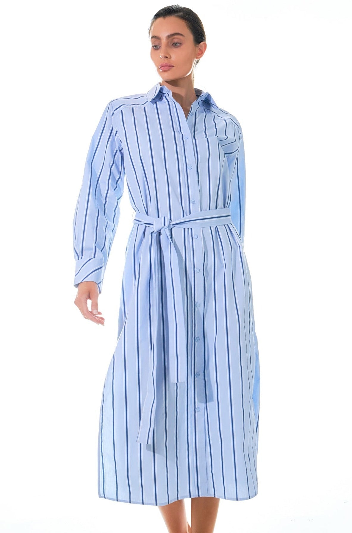 GREY LAB - Striped Maxi Shirt Dress - DRESSES available at Objectrare