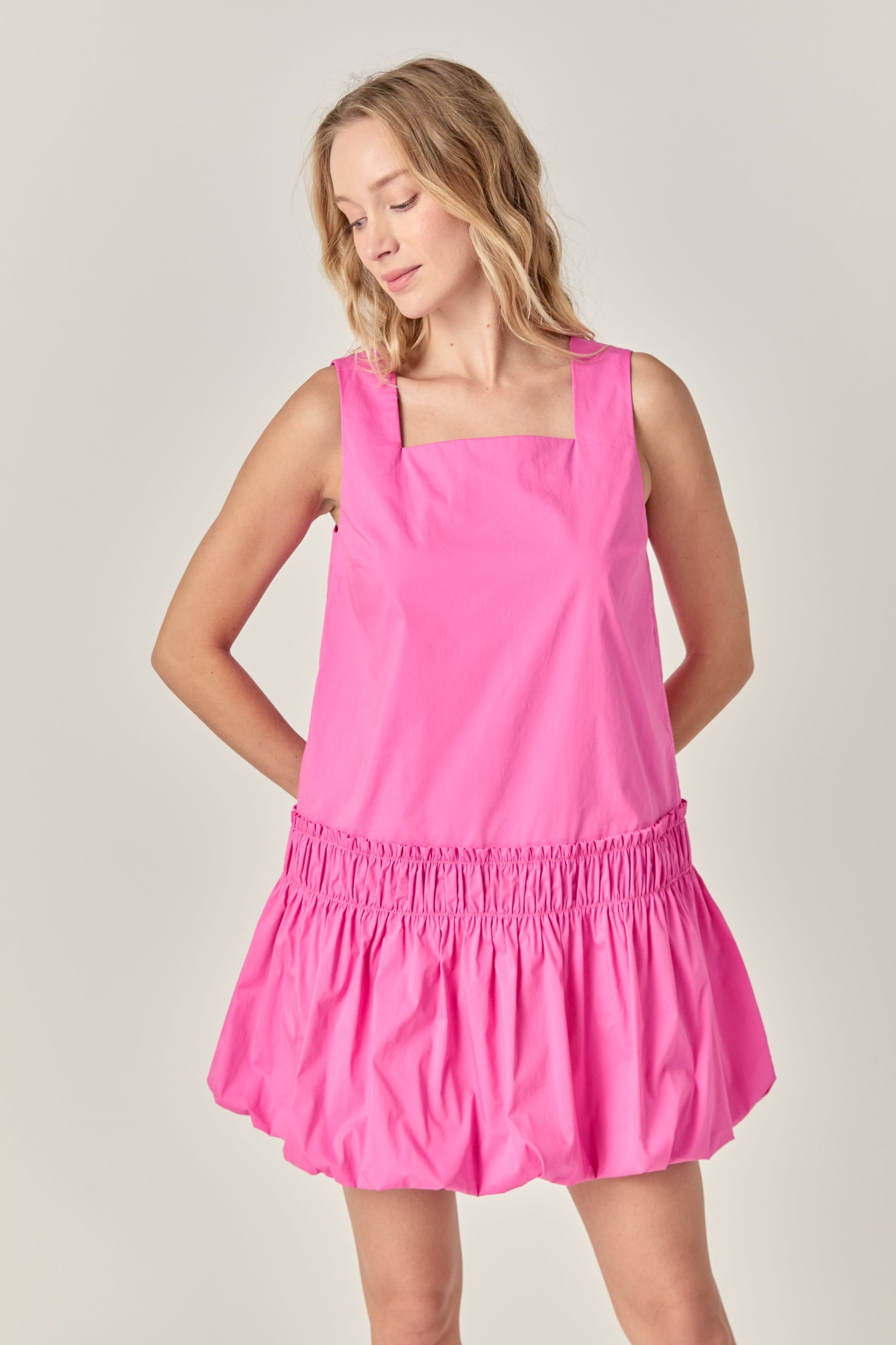 Shirring Detailed Sleeveless Dress