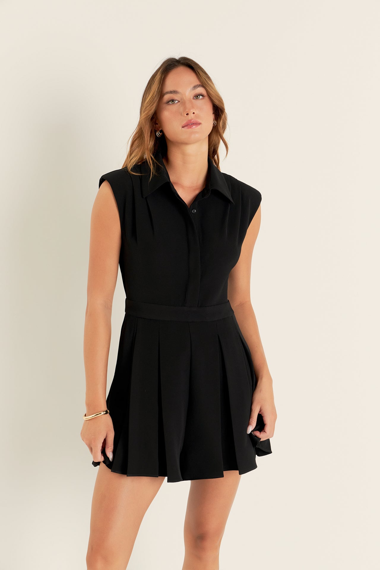 ENGLISH FACTORY - Pleated Romper - ROMPERS available at Objectrare