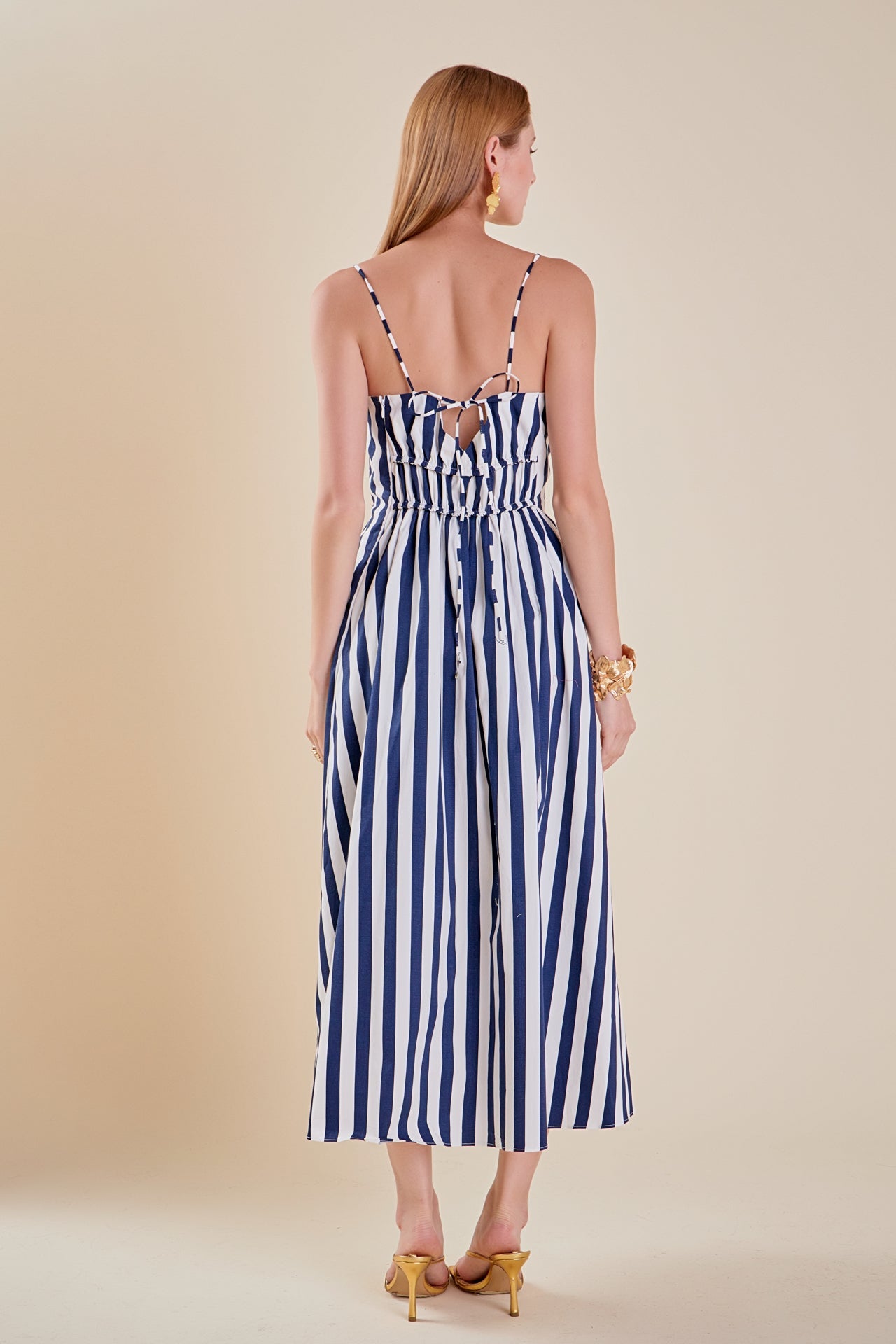 ENGLISH FACTORY - Stripe Sleeveless Maxi Dress - DRESSES available at Objectrare