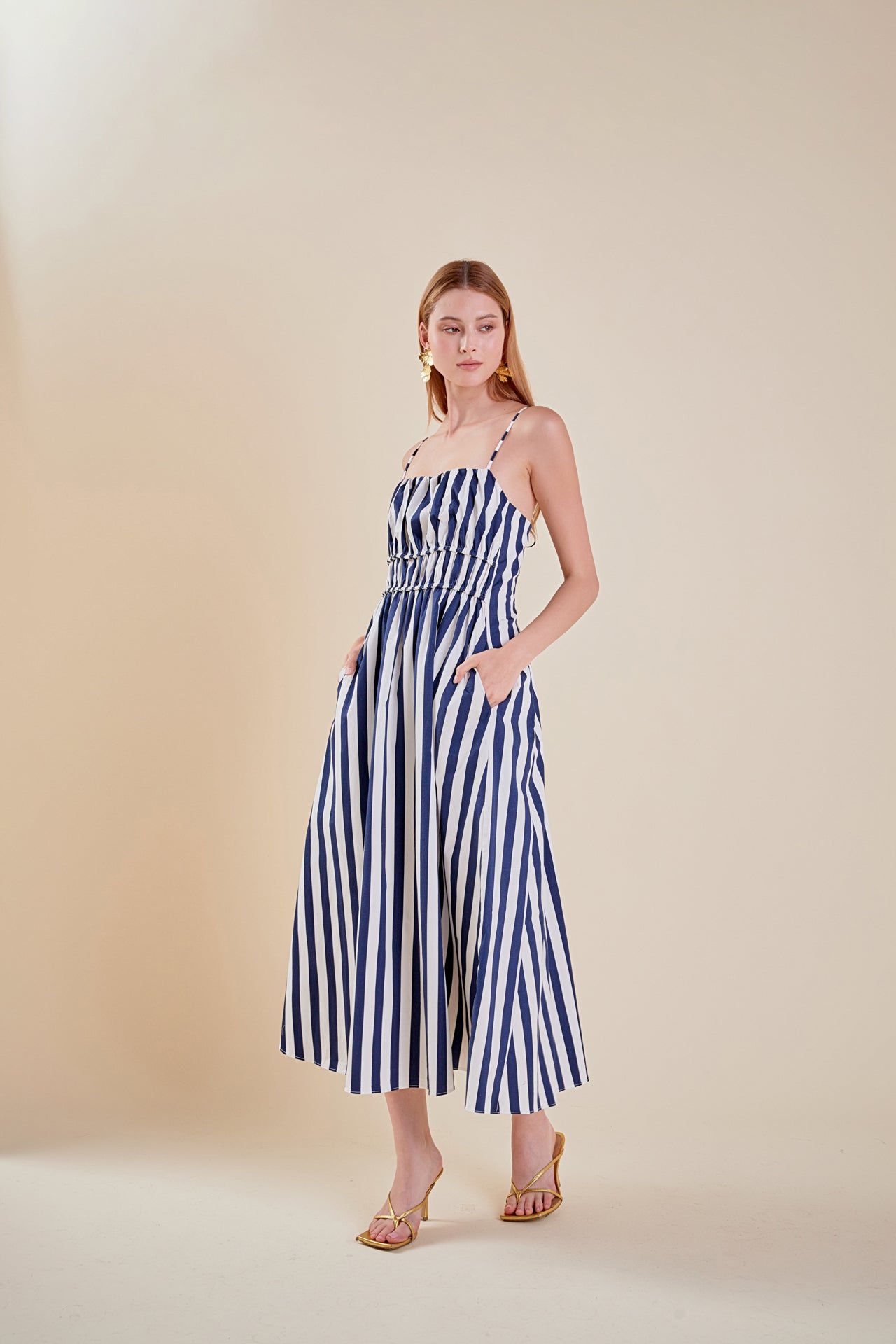 ENGLISH FACTORY - Stripe Sleeveless Maxi Dress - DRESSES available at Objectrare