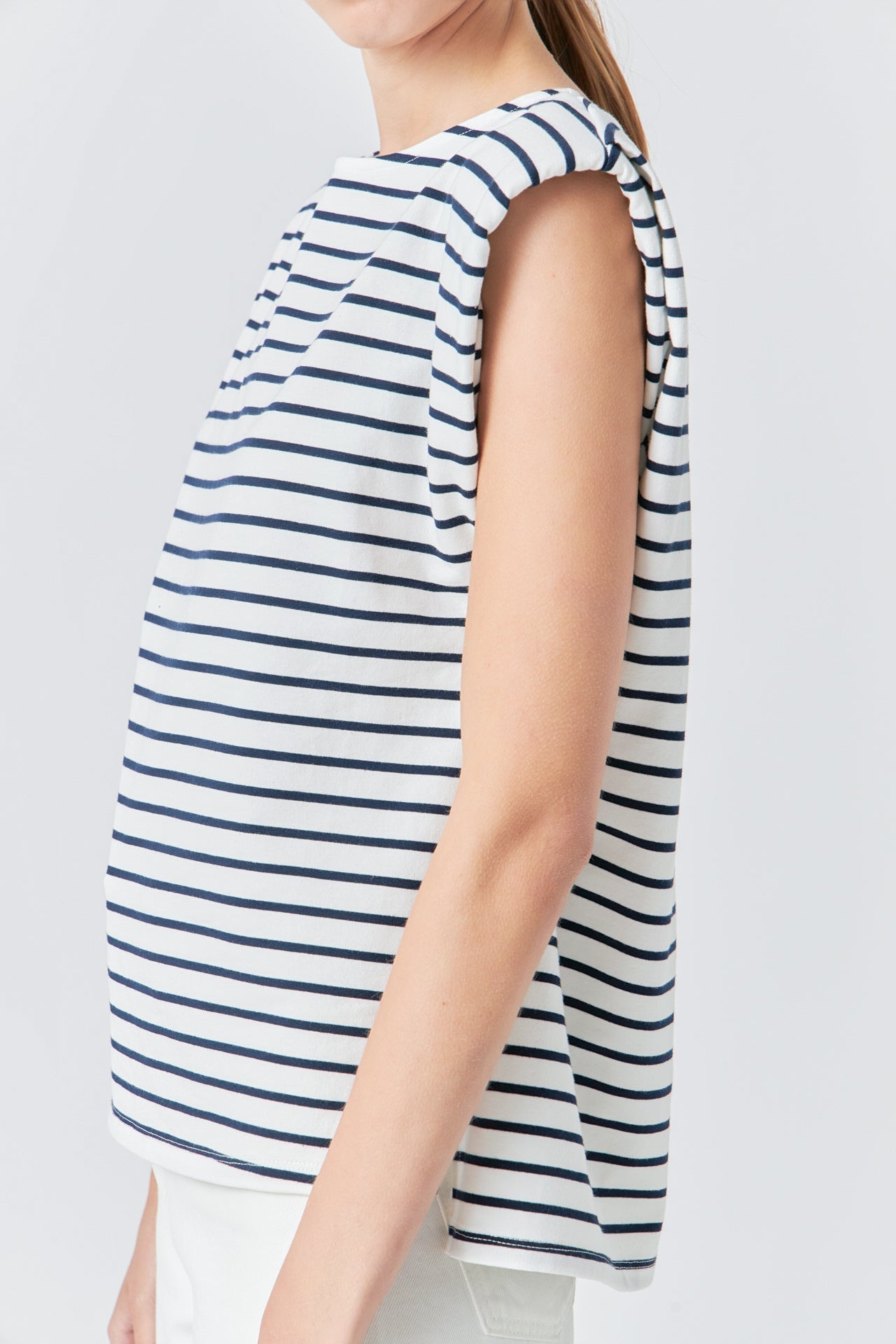GREY LAB - Striped Padded Sleeveless Top - TOPS available at Objectrare