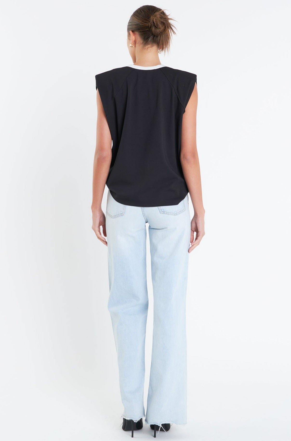 GREY LAB - Contrast Neckline Sleeveless Top - TOPS available at Objectrare