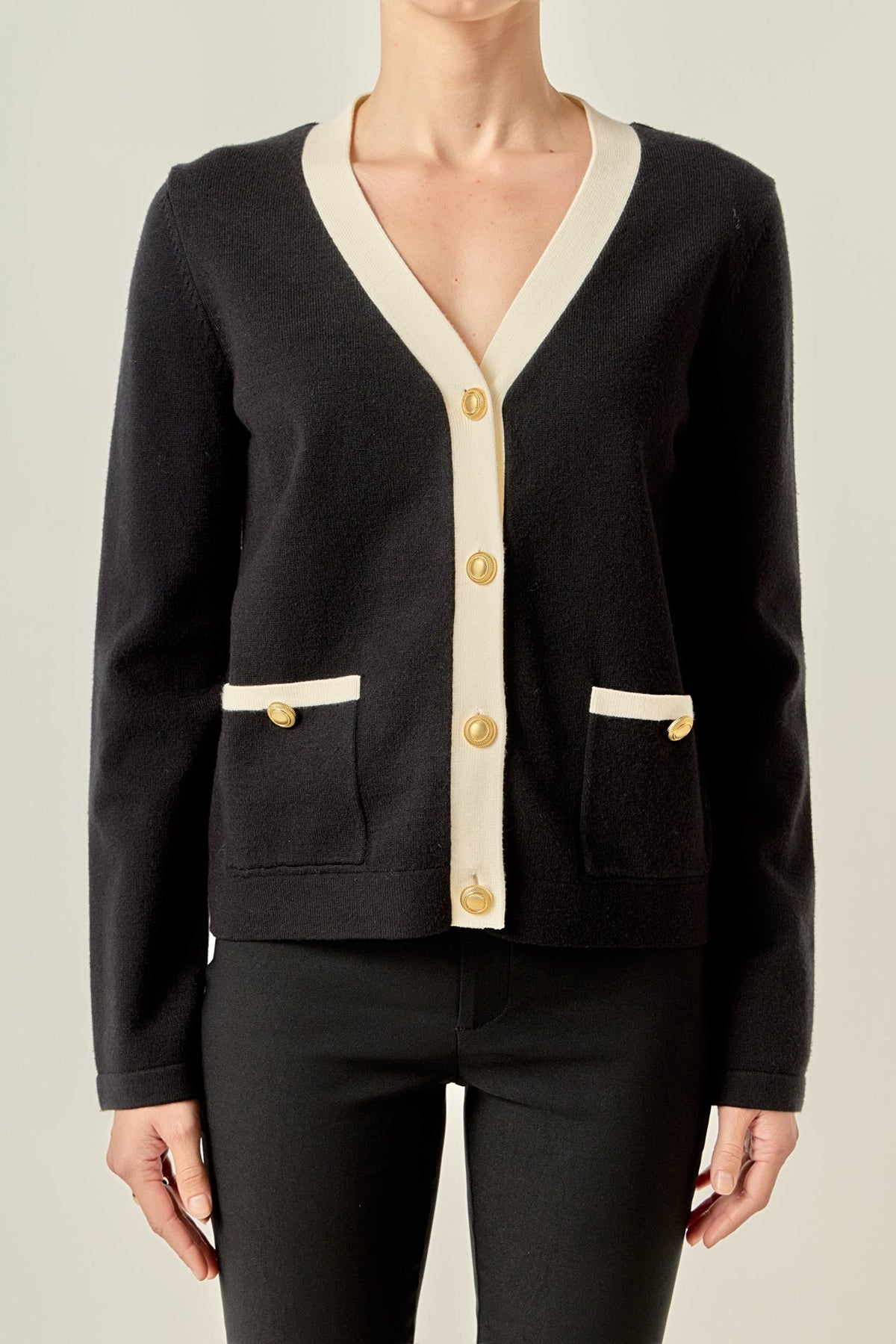 ENGLISH FACTORY - Colorblock Knit Cardigan - SWEATERS & KNITS available at Objectrare