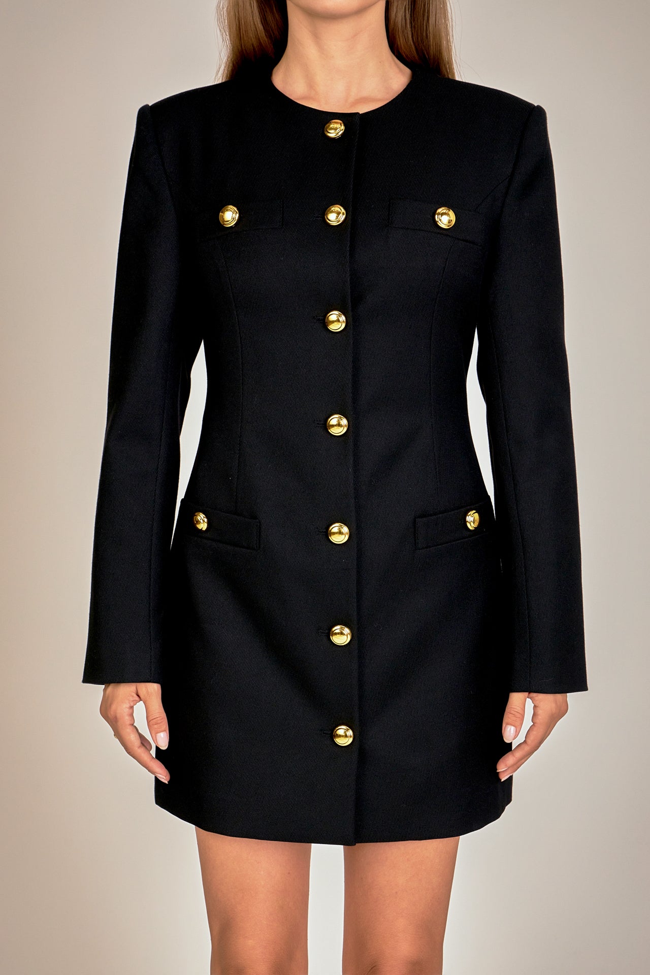 ENGLISH FACTORY - Power Shoulder Mini Dress - DRESSES available at Objectrare