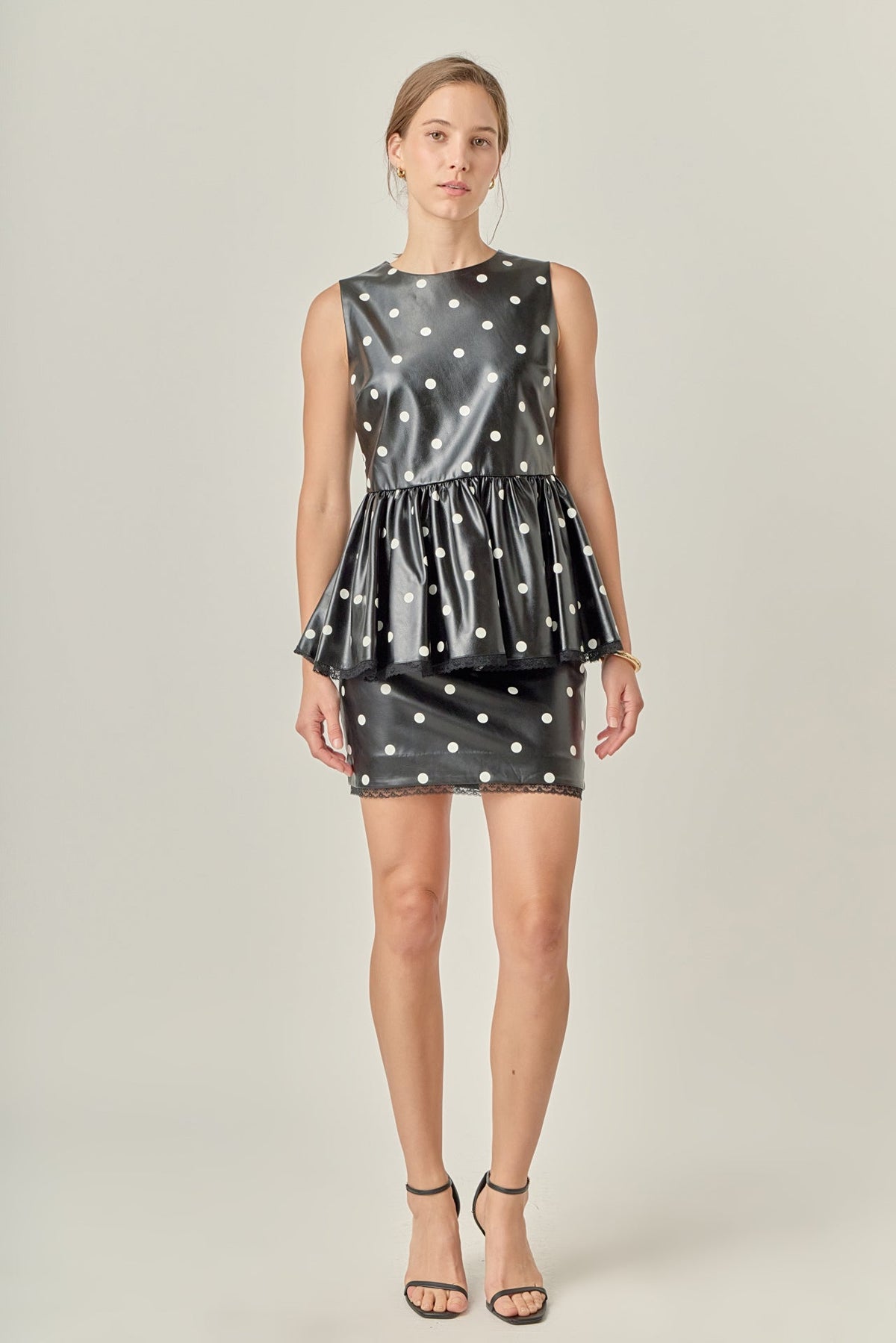 ENGLISH FACTORY - Pu Polka Dot Top - TOPS available at Objectrare