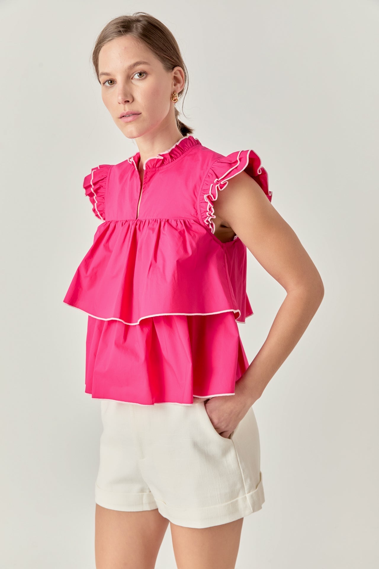 ENGLISH FACTORY - Sleeveless Tiered Top - BLOUSES available at Objectrare
