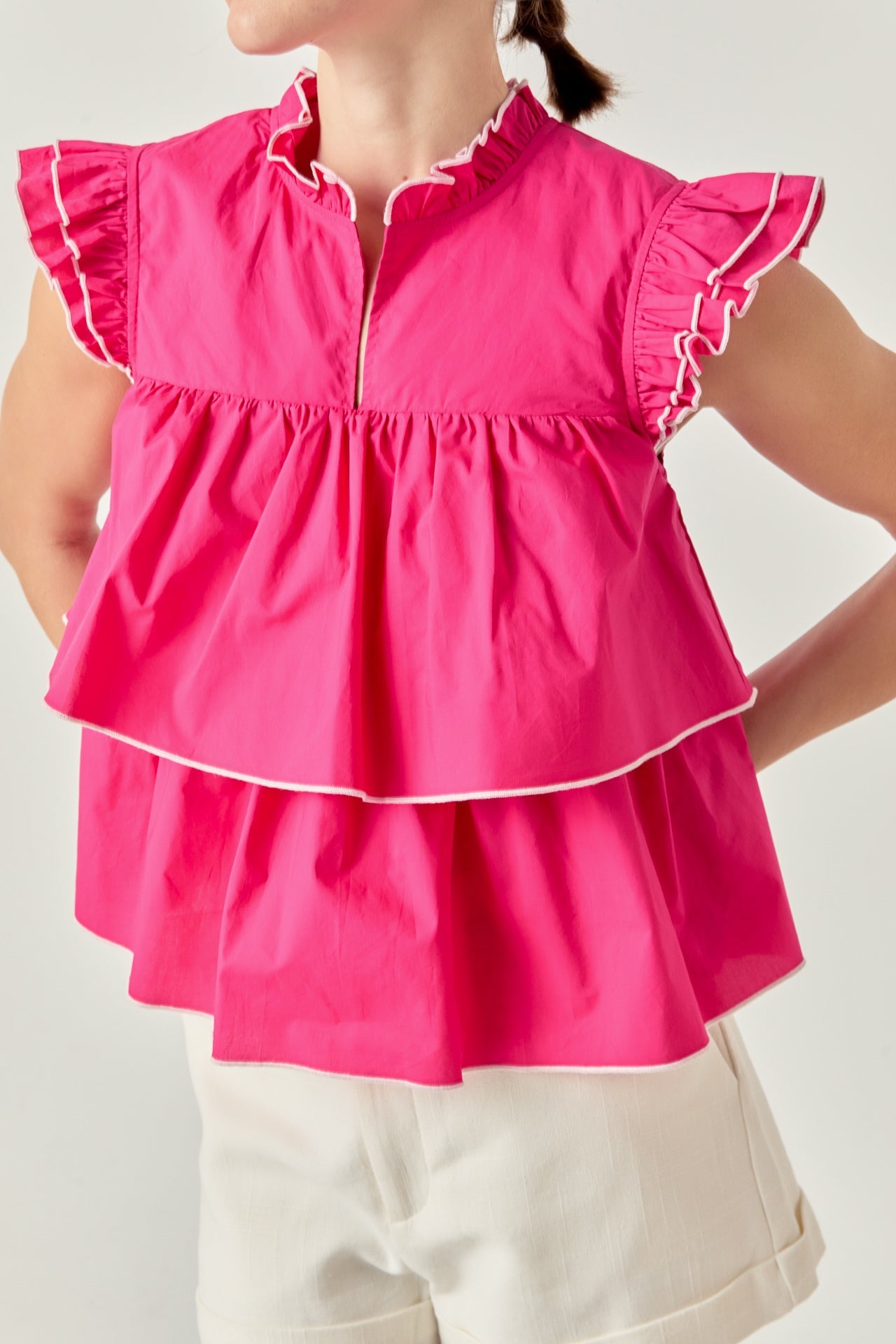 ENGLISH FACTORY - Sleeveless Tiered Top - BLOUSES available at Objectrare