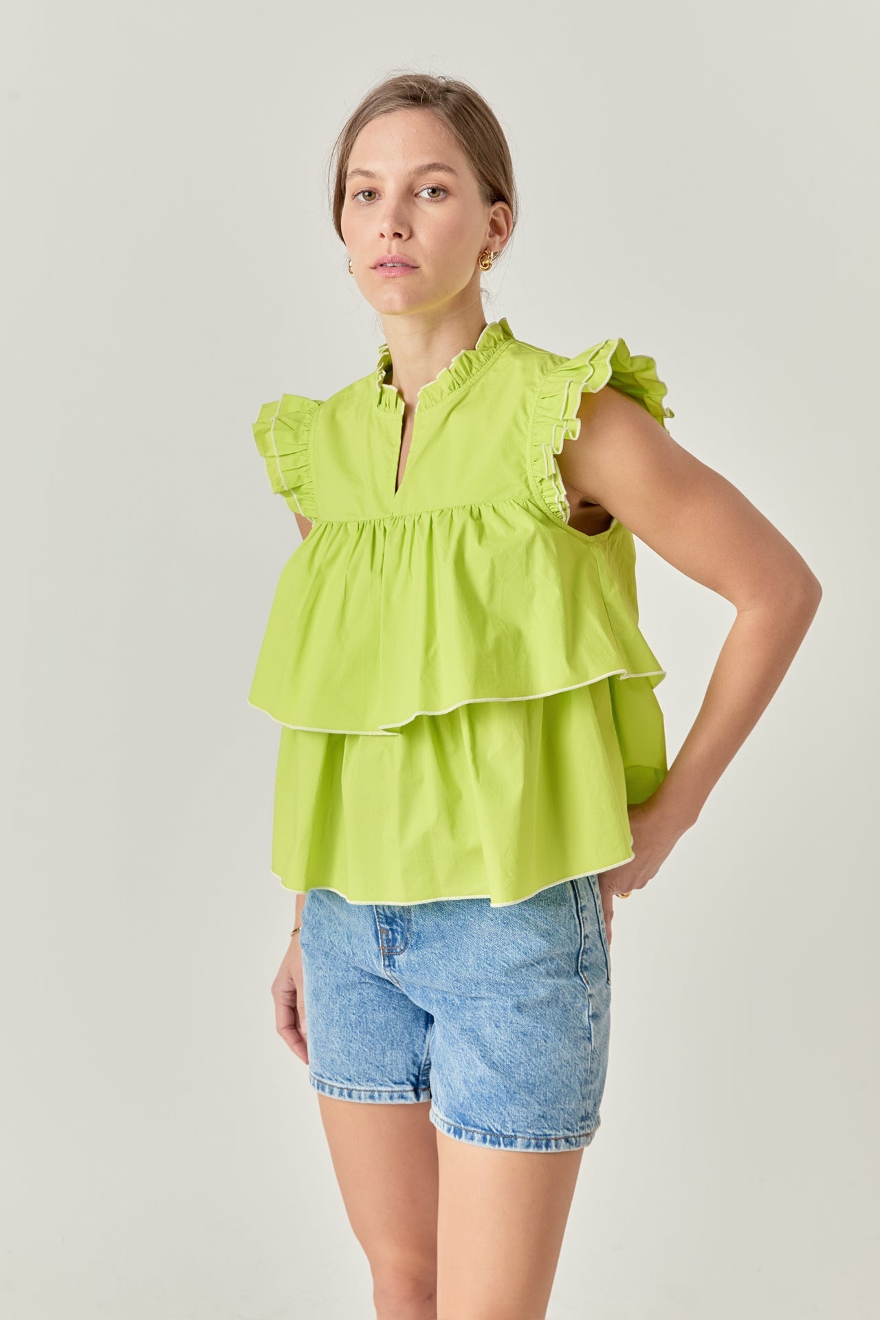 ENGLISH FACTORY - Sleeveless Tiered Top - BLOUSES available at Objectrare