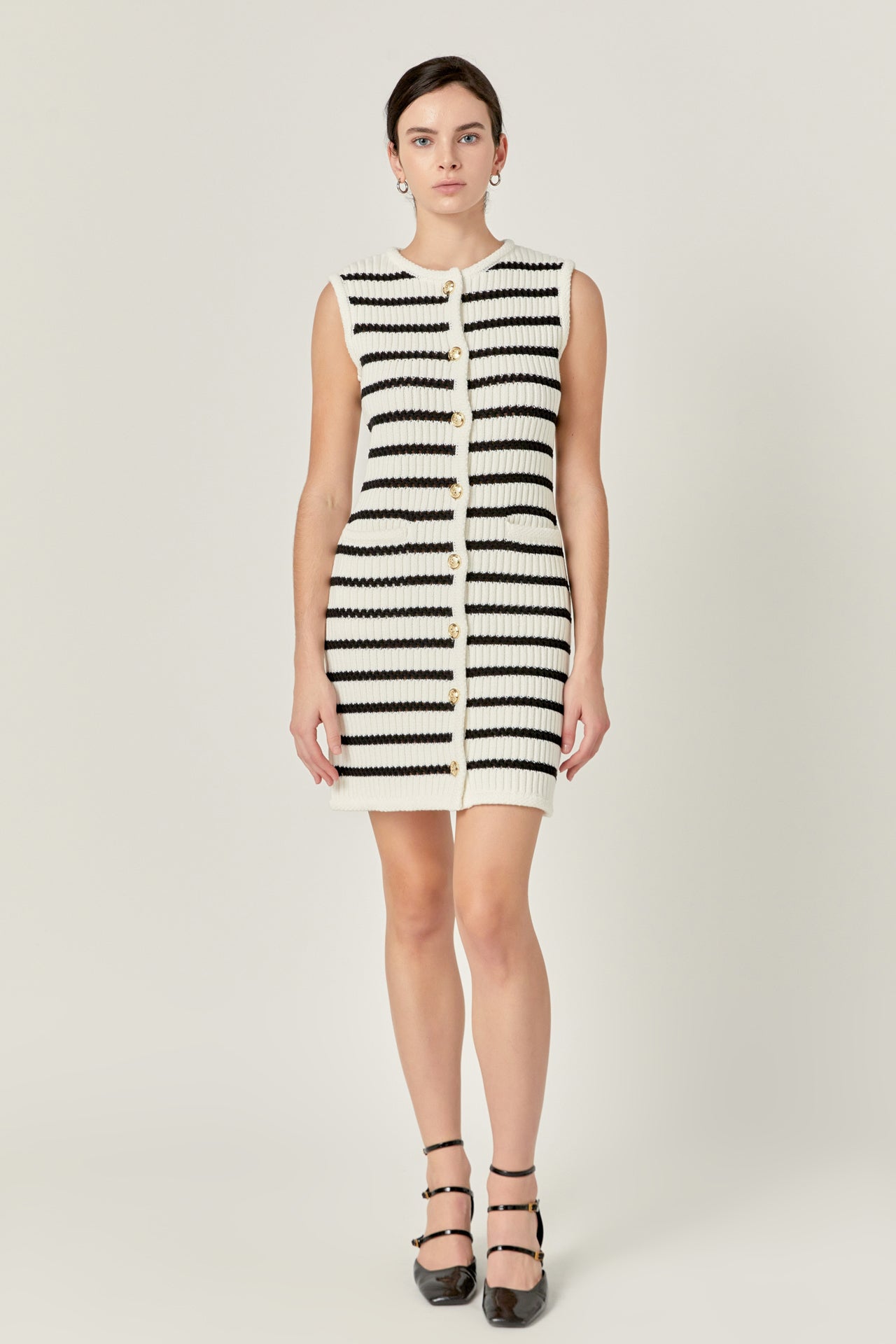 ENGLISH FACTORY - Striped Knit Vest Dress - DRESSES available at Objectrare