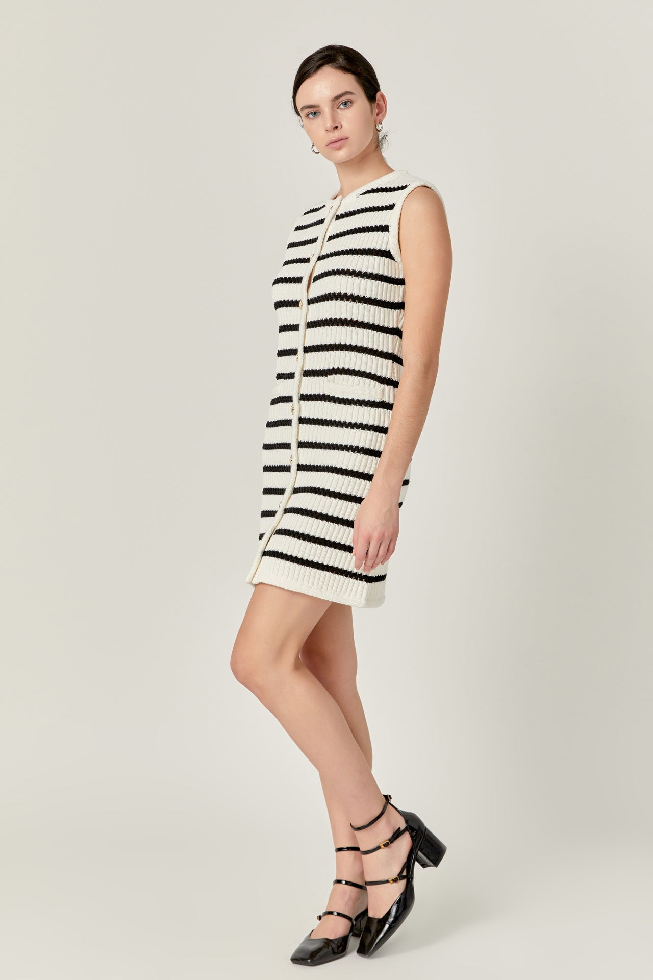 ENGLISH FACTORY - Striped Knit Vest Dress - DRESSES available at Objectrare